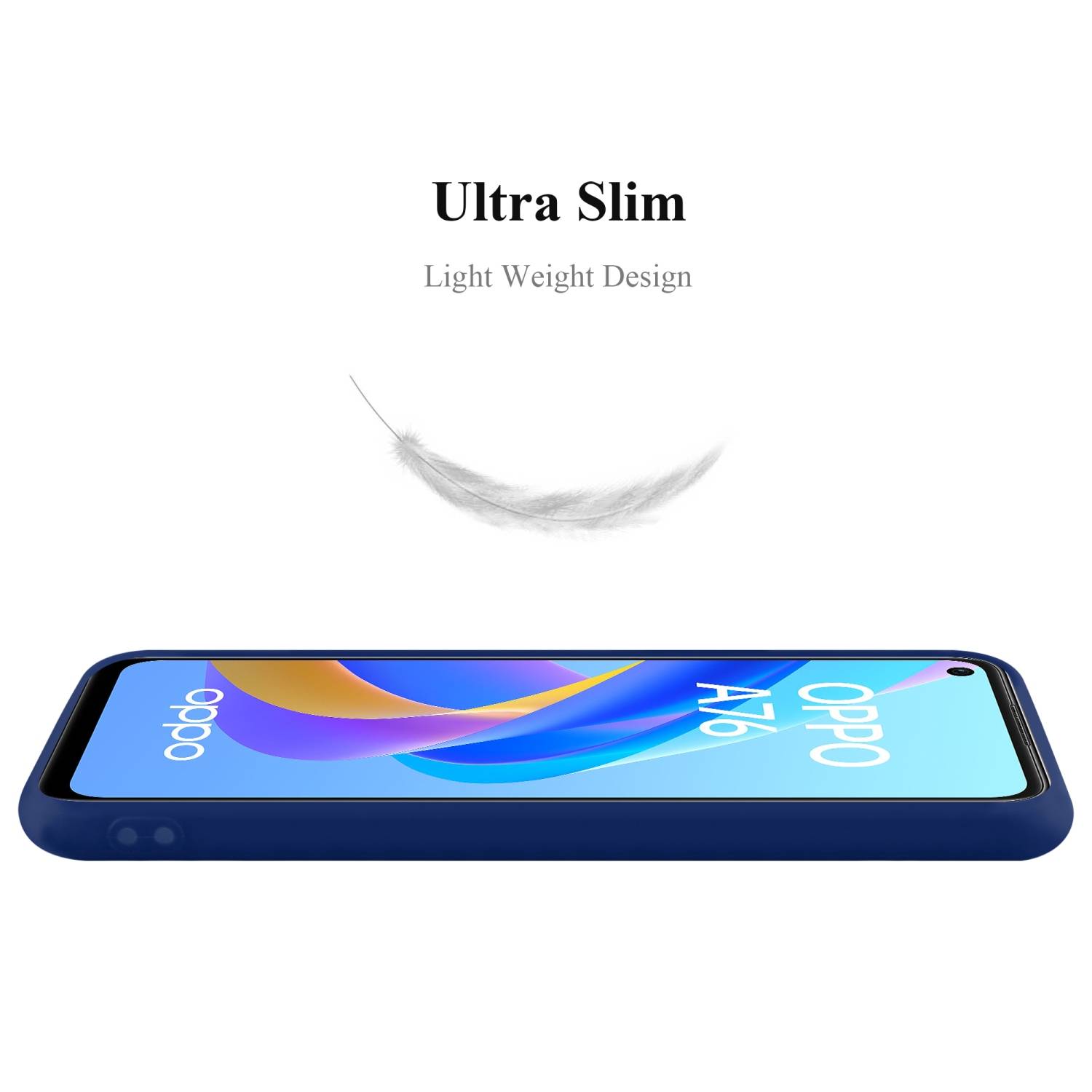 Cadorabo Hülle für Oppo A36 / A76 / A96 4G / K10 4G / Realme 9i Schutzhülle in Blau Handyhülle TPU Silikon Etui Case