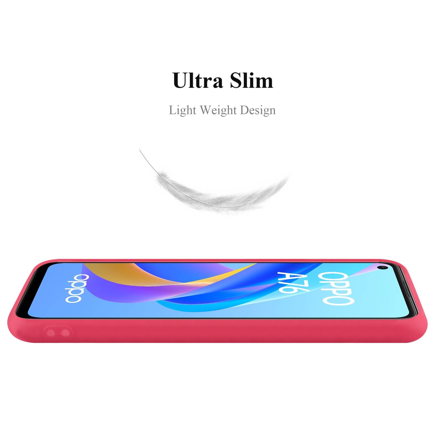 Cadorabo Hülle für Oppo A36 / A76 / A96 4G / K10 4G / Realme 9i Schutzhülle in Rot Handyhülle TPU Silikon Etui Case