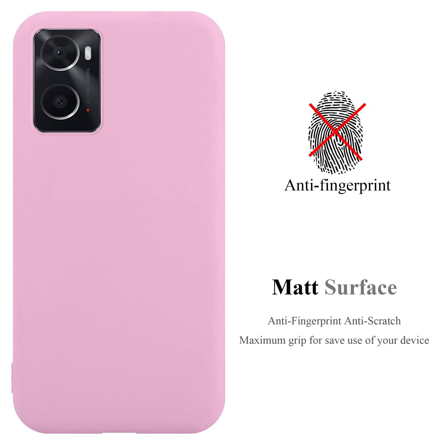 Cadorabo Hülle für Oppo A36 / A76 / A96 4G / K10 4G / Realme 9i Schutzhülle in Rosa Handyhülle TPU Silikon Etui Case
