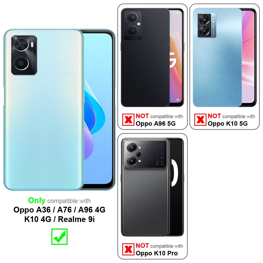 Cadorabo Hülle für Oppo A36 / A76 / A96 4G / K10 4G / Realme 9i Schutzhülle in Blau Handyhülle TPU Silikon Etui Case