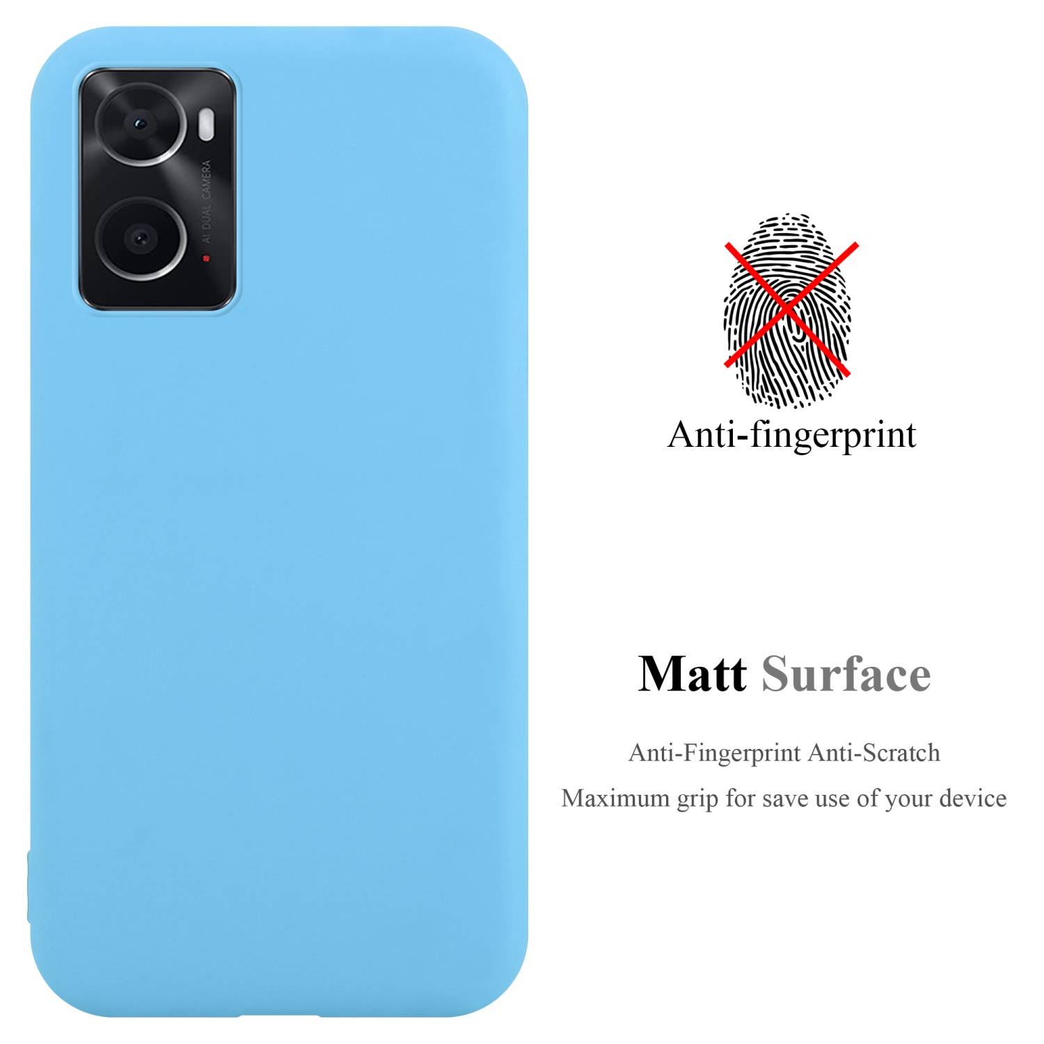 Cadorabo Hülle für Oppo A36 / A76 / A96 4G / K10 4G / Realme 9i Schutzhülle in Blau Handyhülle TPU Silikon Etui Case