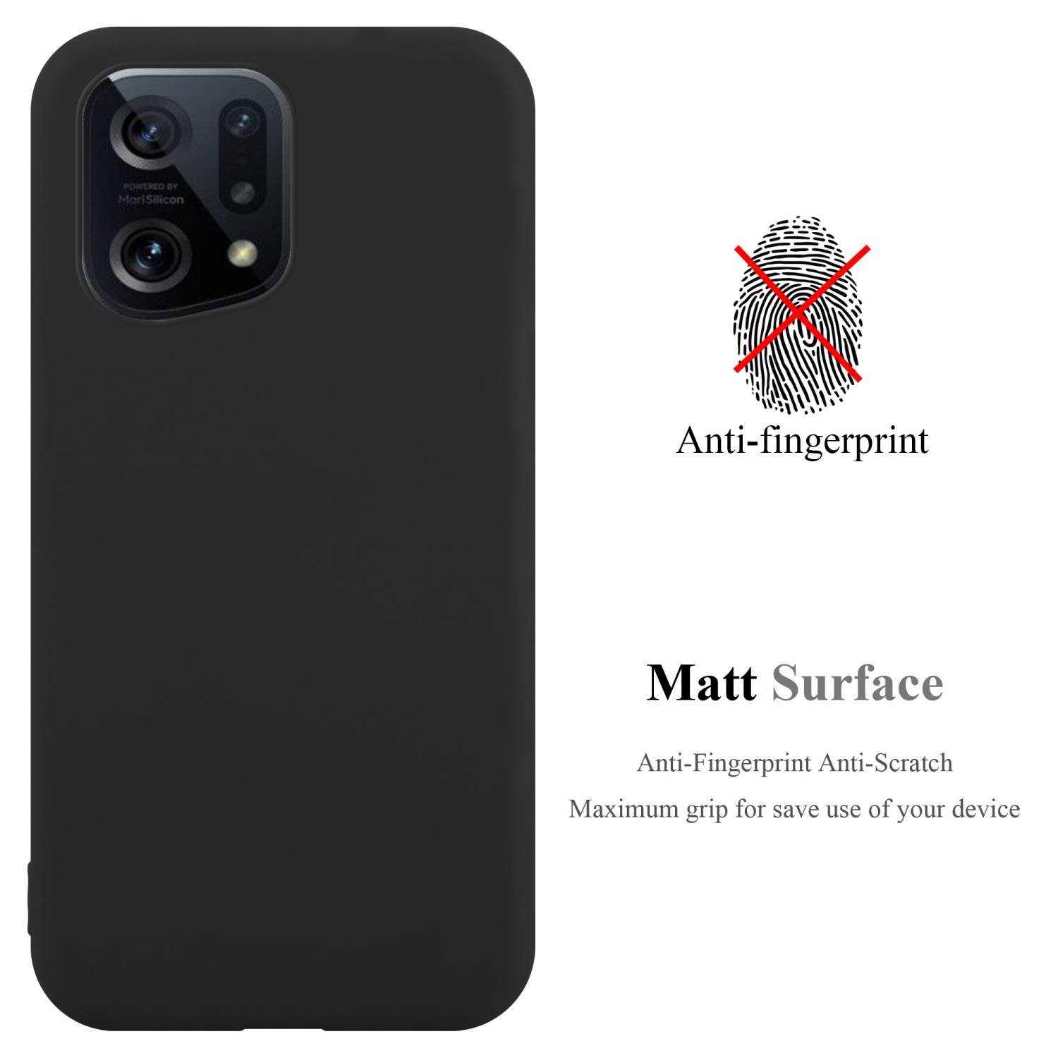 Cadorabo Hülle für Oppo FIND X5 Schutzhülle in Schwarz Handyhülle TPU Silikon Etui Case Cover