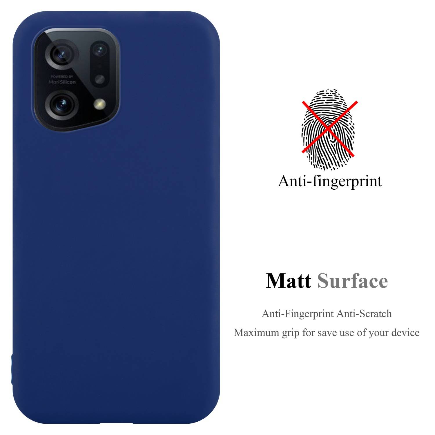 Cadorabo Hülle für Oppo FIND X5 Schutzhülle in Blau Handyhülle TPU Silikon Etui Case Cover