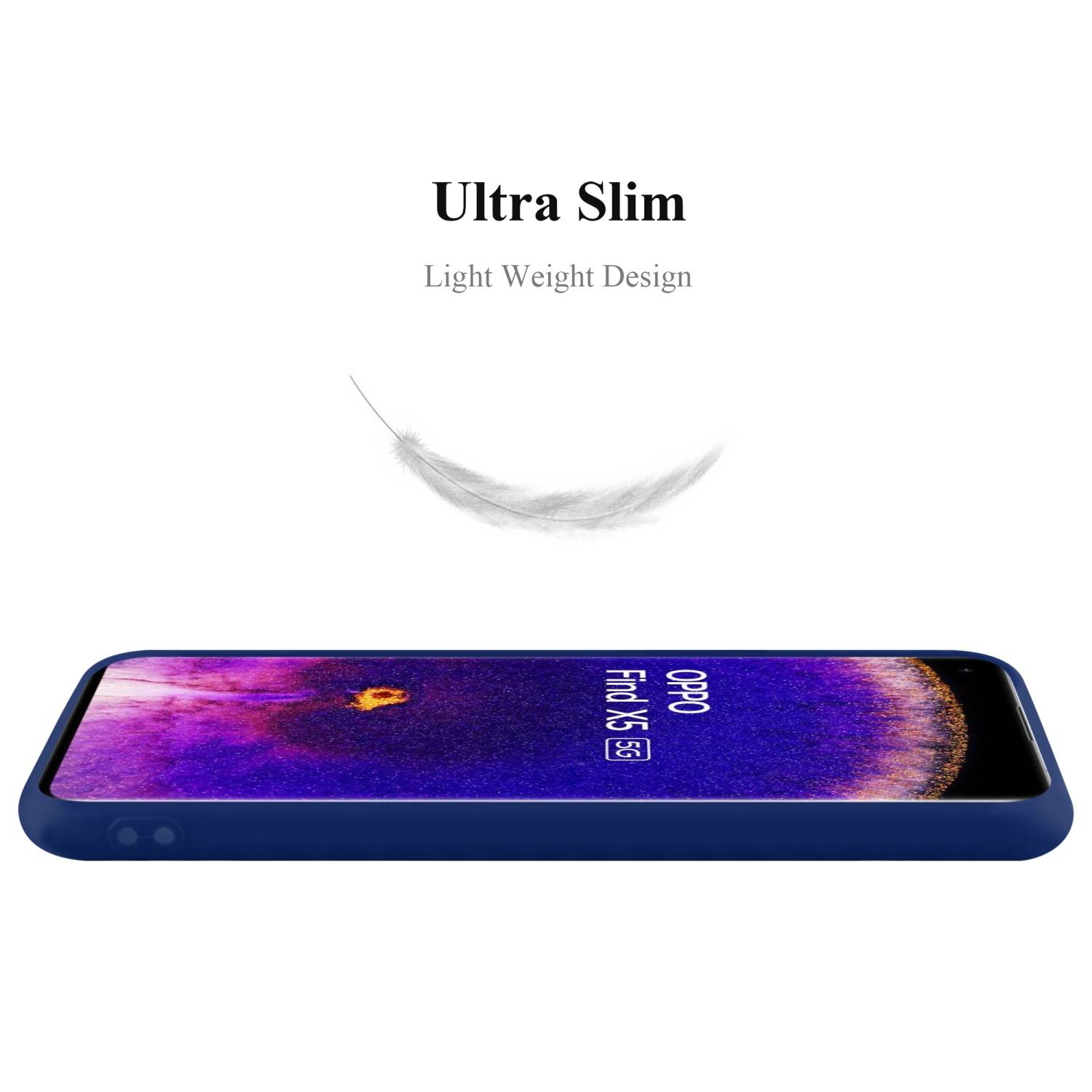 Cadorabo Hülle für Oppo FIND X5 Schutzhülle in Blau Handyhülle TPU Silikon Etui Case Cover