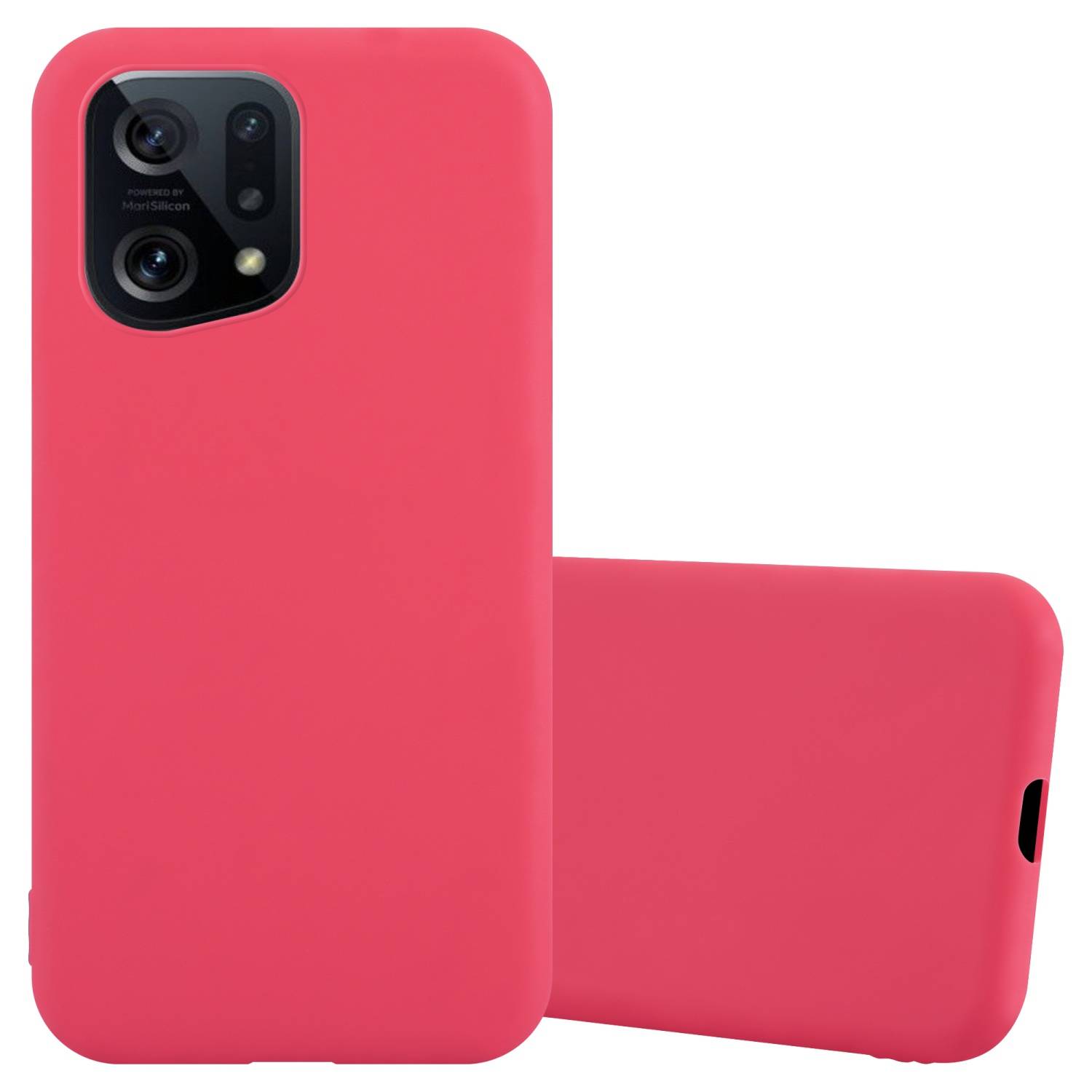 Cadorabo Hülle für Oppo FIND X5 Schutzhülle in Rot Handyhülle TPU Silikon Etui Case Cover