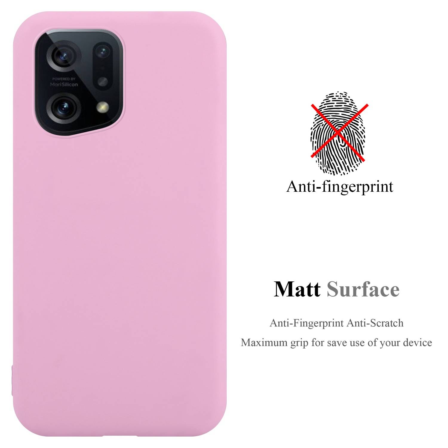 Cadorabo Hülle für Oppo FIND X5 Schutzhülle in Rosa Handyhülle TPU Silikon Etui Case Cover