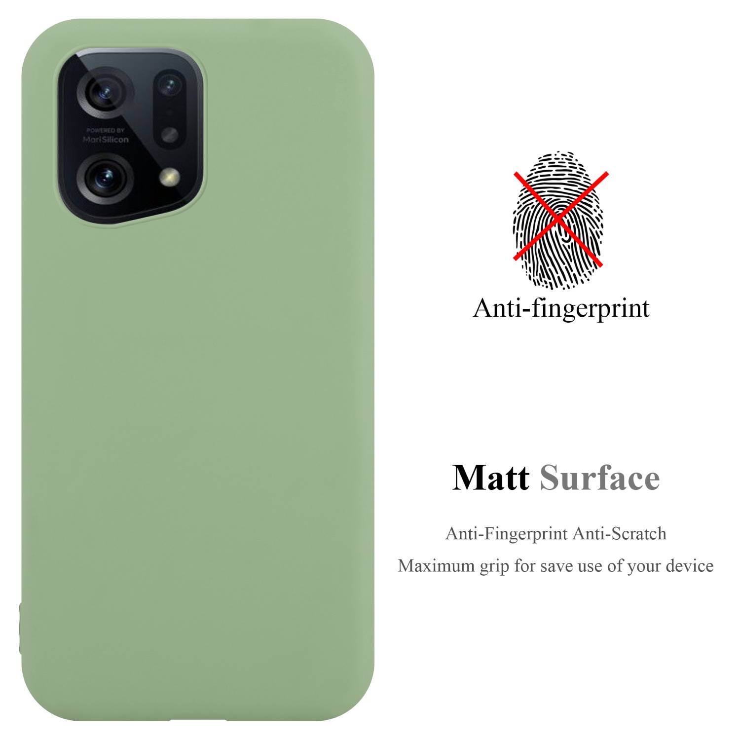 Cadorabo Hülle für Oppo FIND X5 Schutzhülle in Grün Handyhülle TPU Silikon Etui Case Cover
