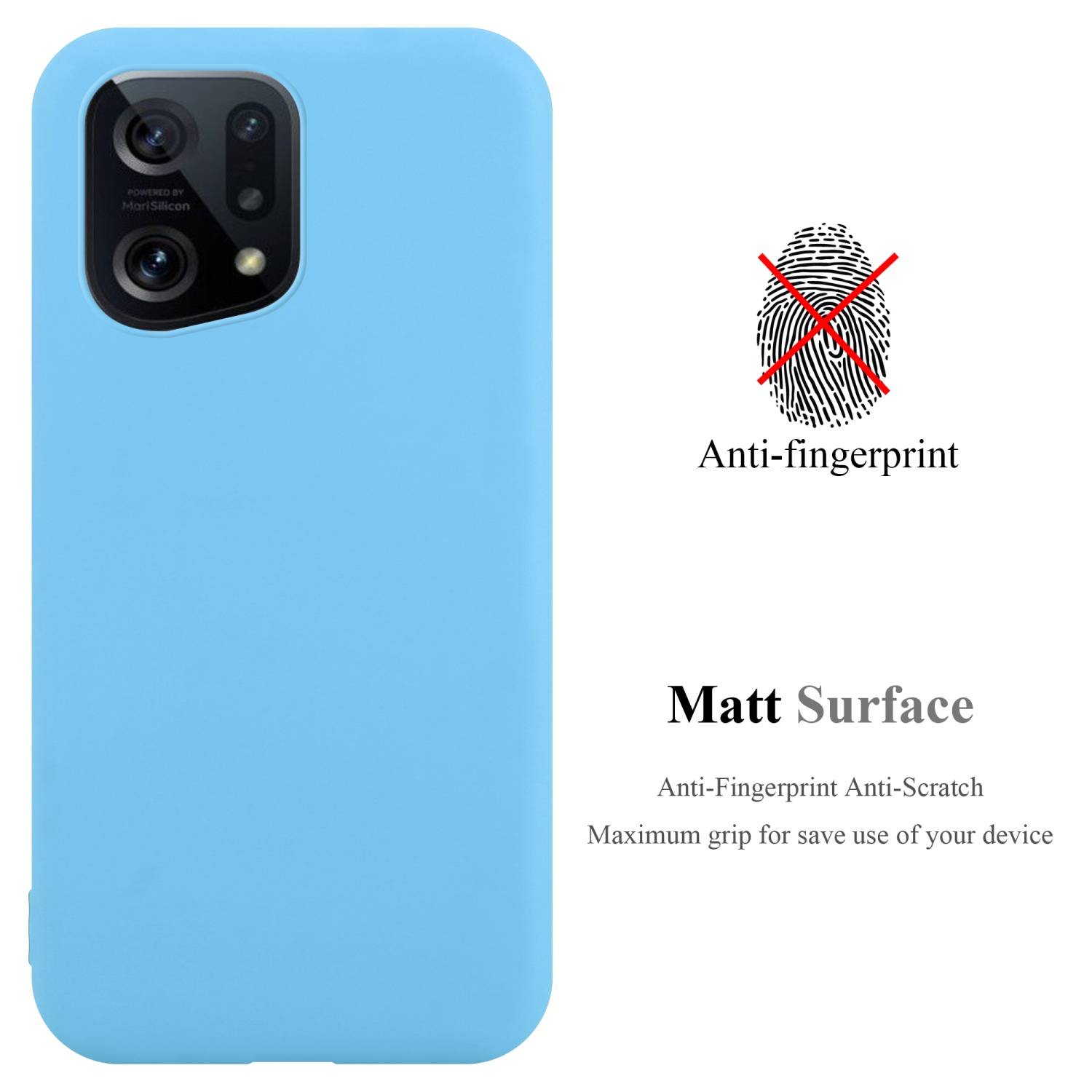 Cadorabo Hülle für Oppo FIND X5 Schutzhülle in Blau Handyhülle TPU Silikon Etui Case Cover