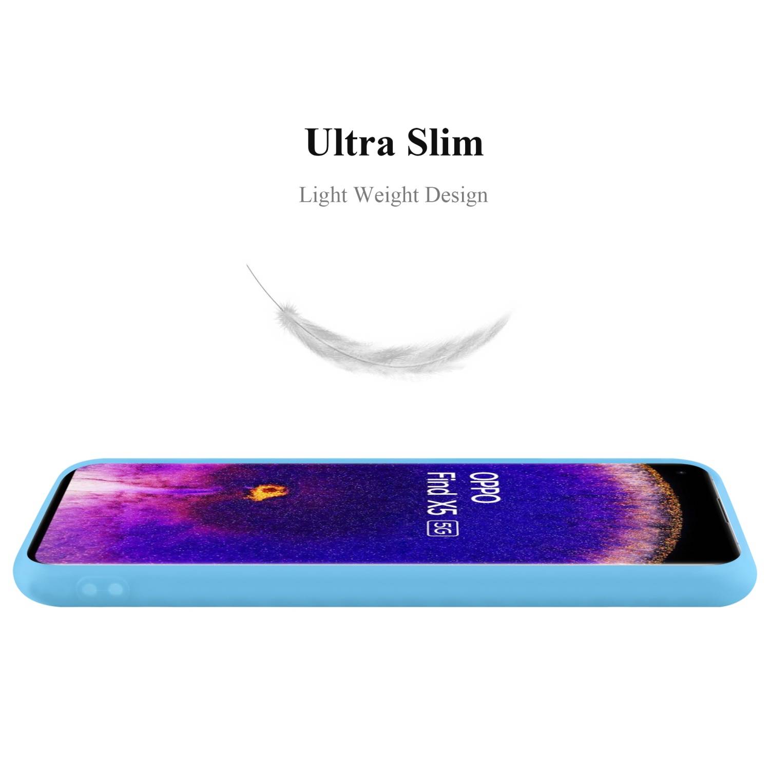 Cadorabo Hülle für Oppo FIND X5 Schutzhülle in Blau Handyhülle TPU Silikon Etui Case Cover