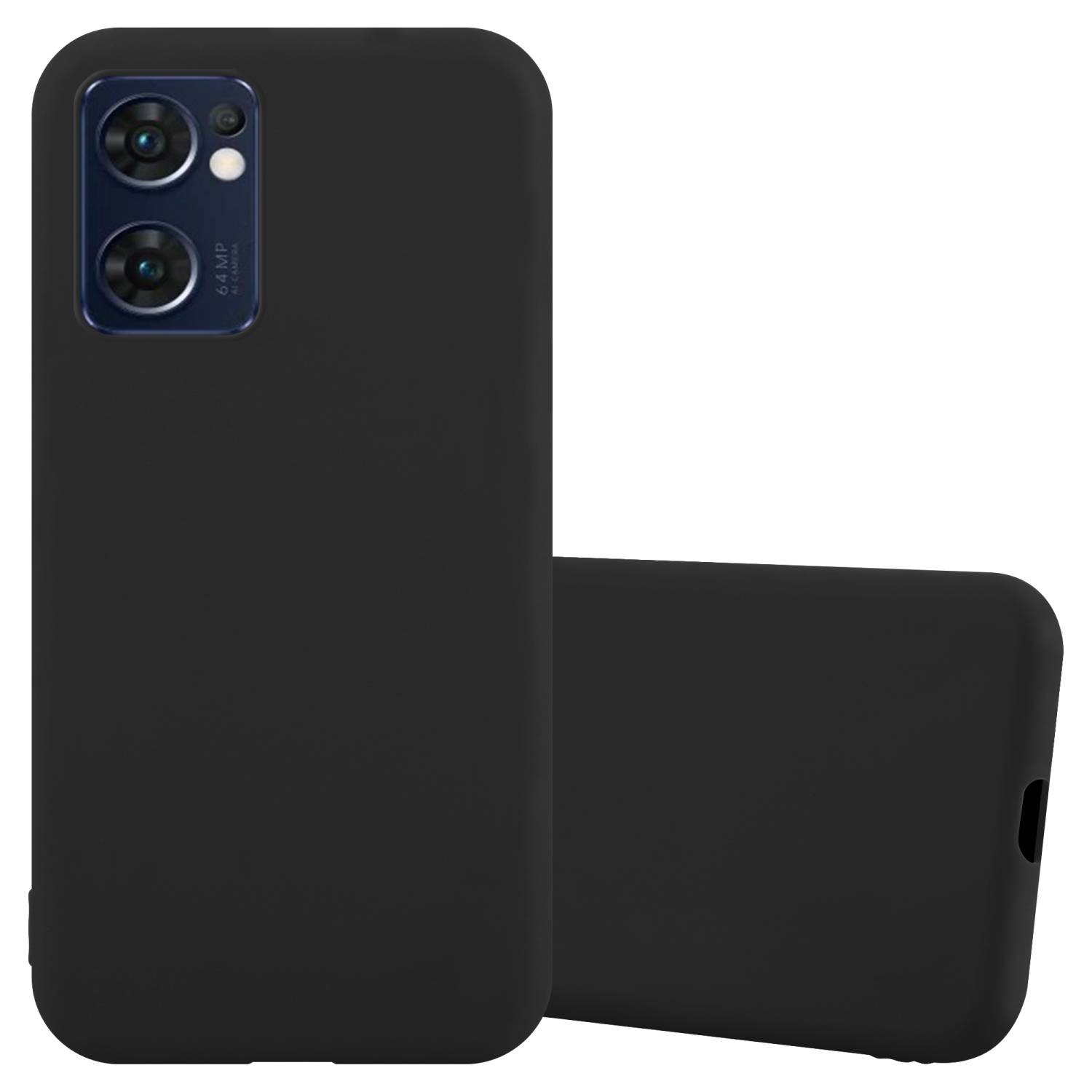 Cadorabo Hülle für Oppo FIND X5 LITE / Reno7 5G Schutzhülle in Schwarz Handyhülle TPU Silikon Etui Case Cover
