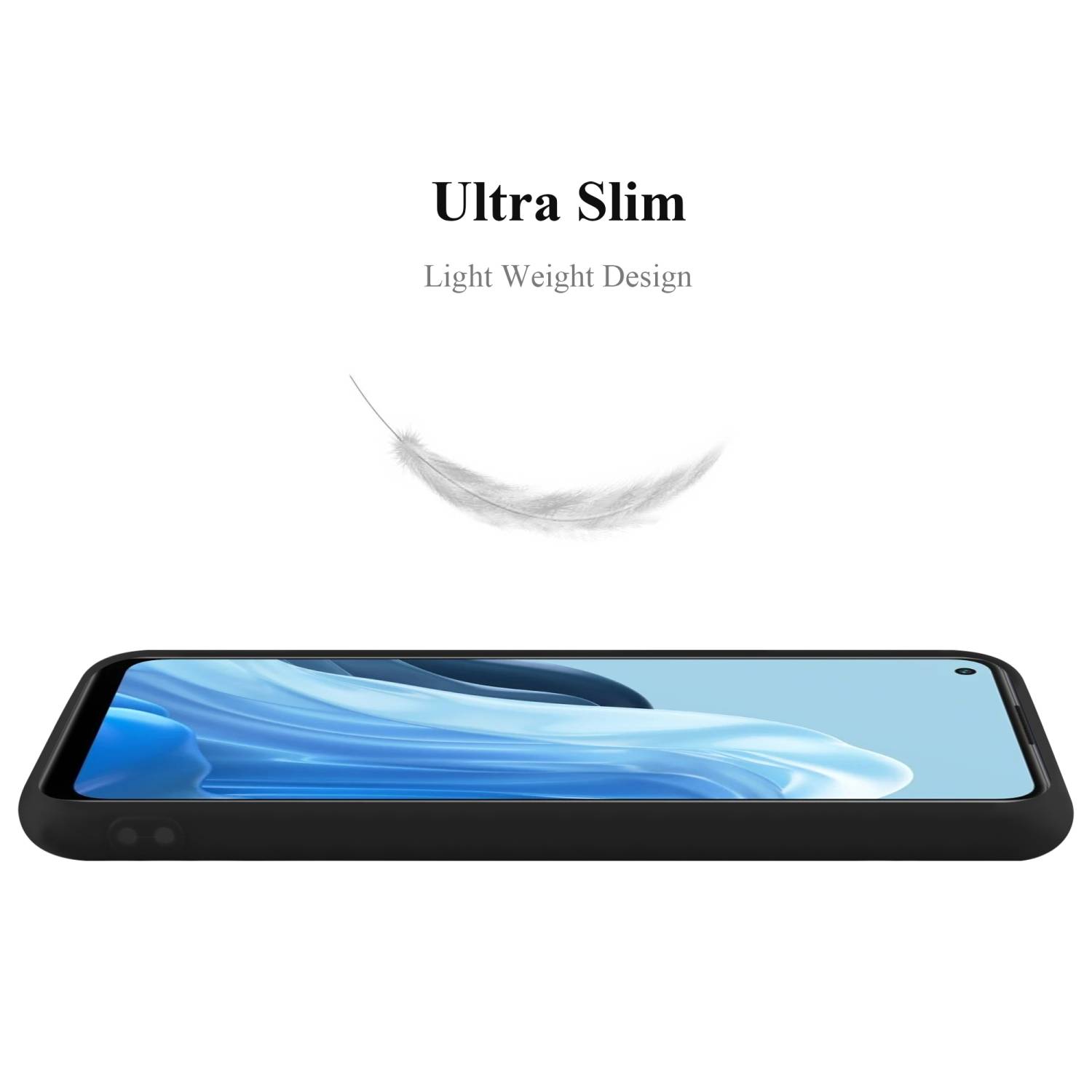 Cadorabo Hülle für Oppo FIND X5 LITE / Reno7 5G Schutzhülle in Schwarz Handyhülle TPU Silikon Etui Case Cover
