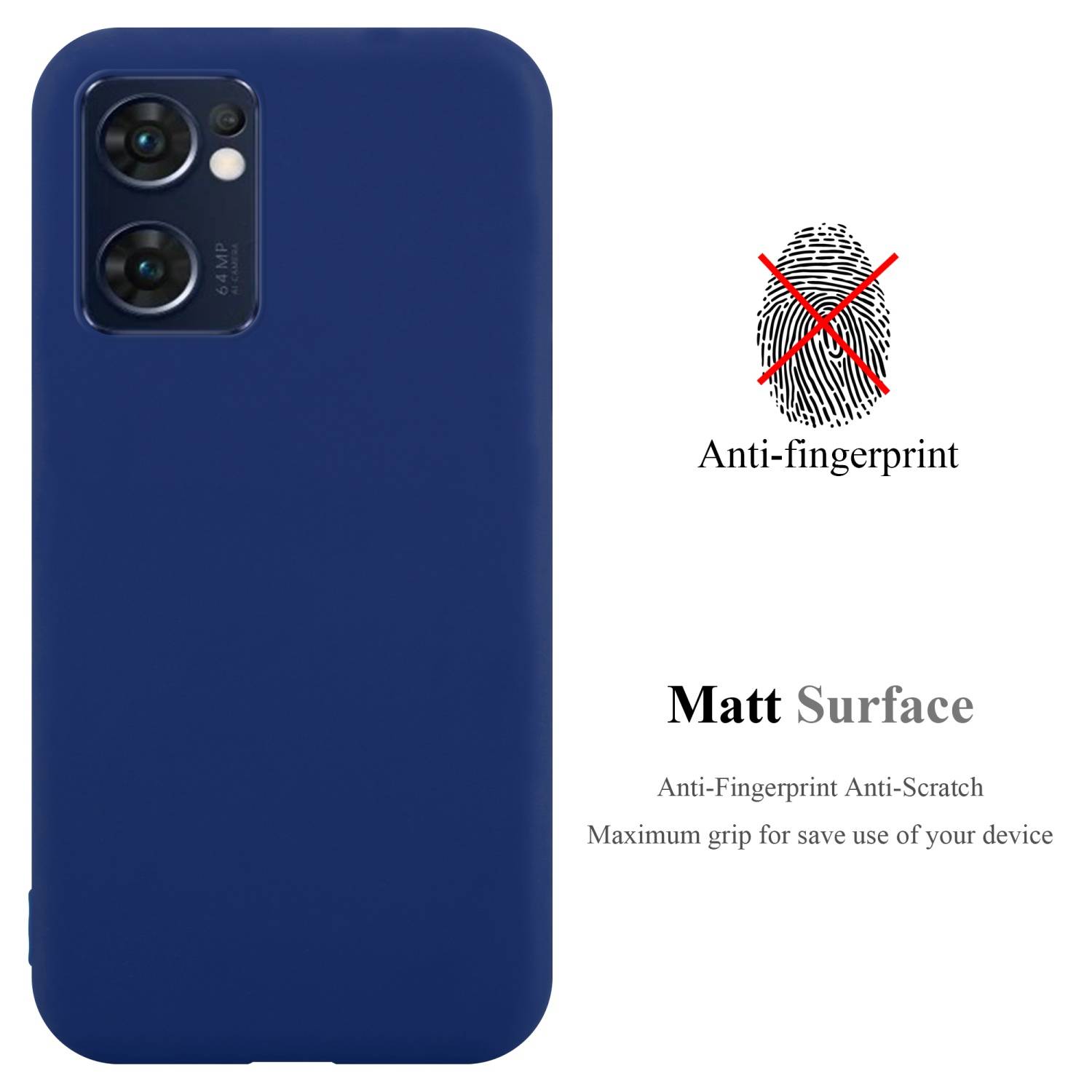 Cadorabo Hülle für Oppo FIND X5 LITE / Reno7 5G Schutzhülle in Blau Handyhülle TPU Silikon Etui Case Cover