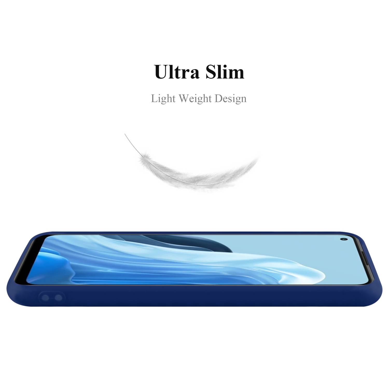 Cadorabo Hülle für Oppo FIND X5 LITE / Reno7 5G Schutzhülle in Blau Handyhülle TPU Silikon Etui Case Cover