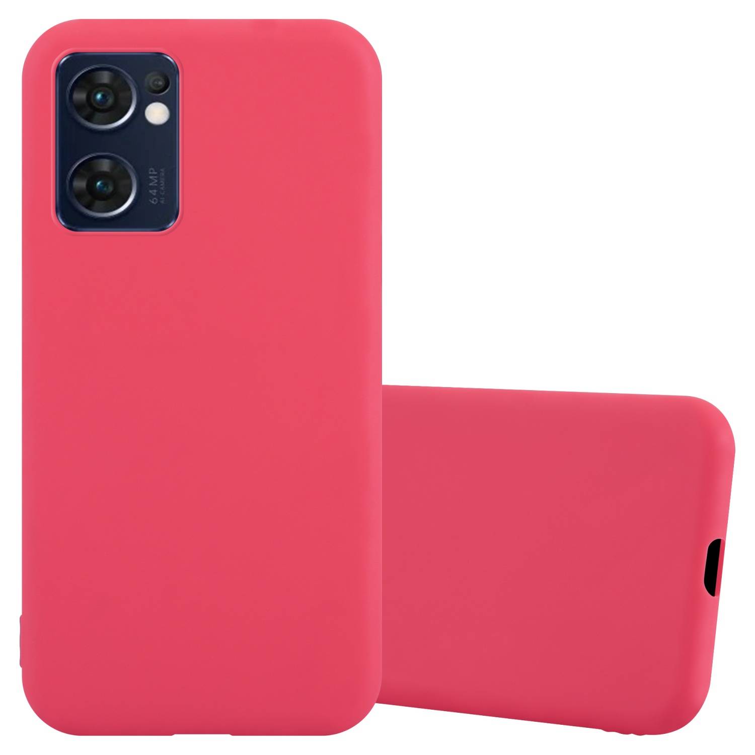 Cadorabo Hülle für Oppo FIND X5 LITE / Reno7 5G Schutzhülle in Rot Handyhülle TPU Silikon Etui Case Cover