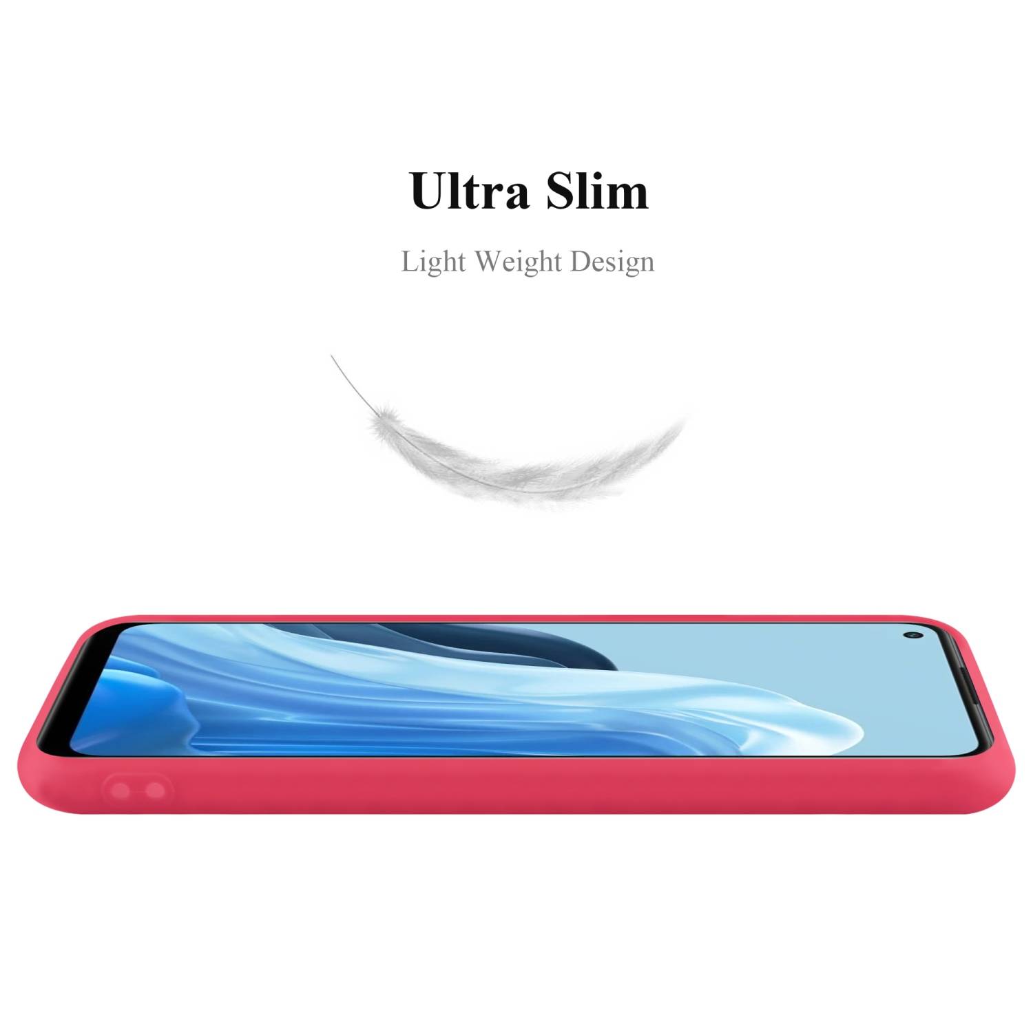 Cadorabo Hülle für Oppo FIND X5 LITE / Reno7 5G Schutzhülle in Rot Handyhülle TPU Silikon Etui Case Cover