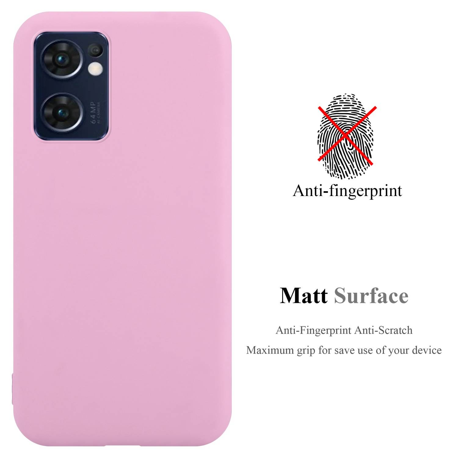 Cadorabo Hülle für Oppo FIND X5 LITE / Reno7 5G Schutzhülle in Rosa Handyhülle TPU Silikon Etui Case Cover