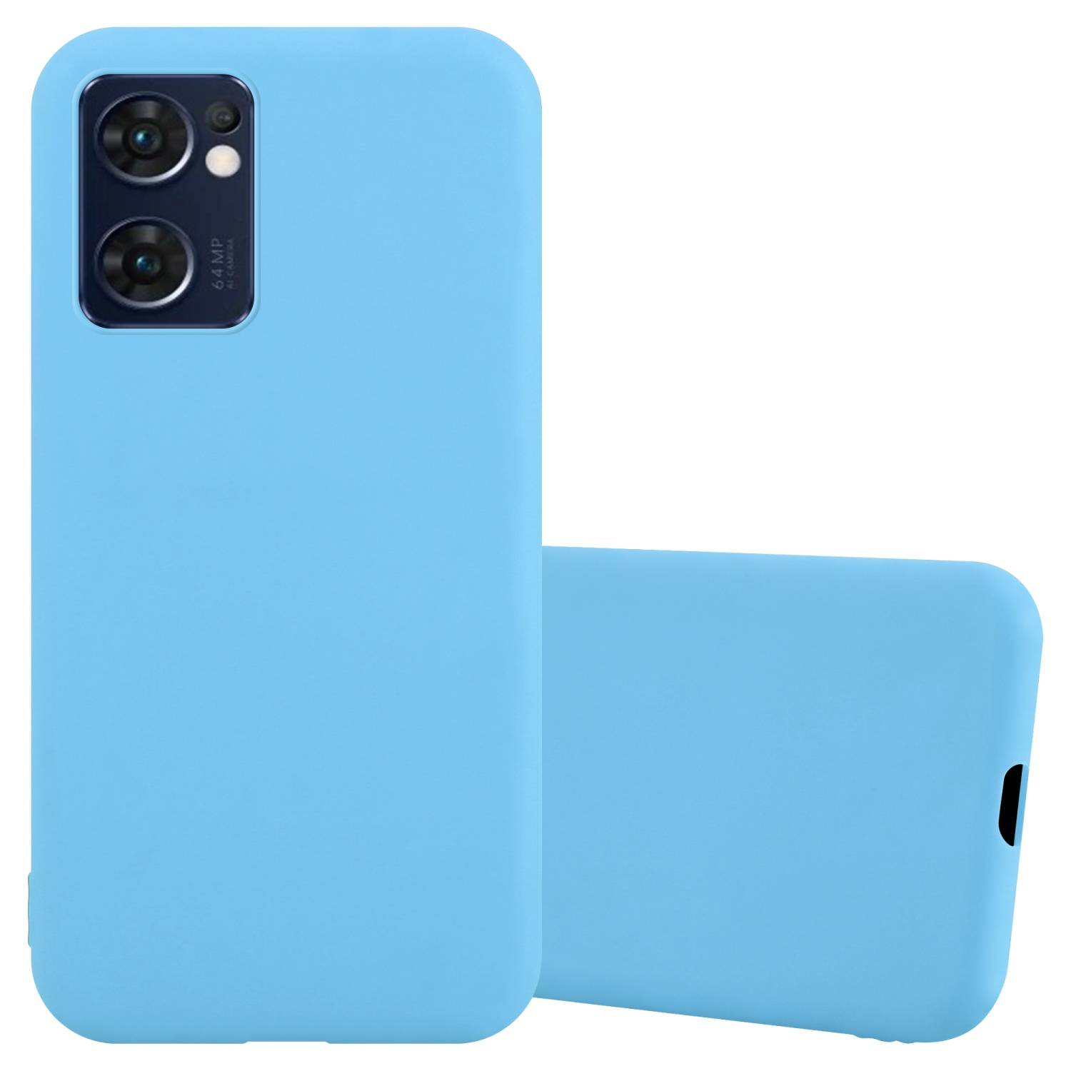 Cadorabo Hülle für Oppo FIND X5 LITE / Reno7 5G Schutzhülle in Blau Handyhülle TPU Silikon Etui Case Cover