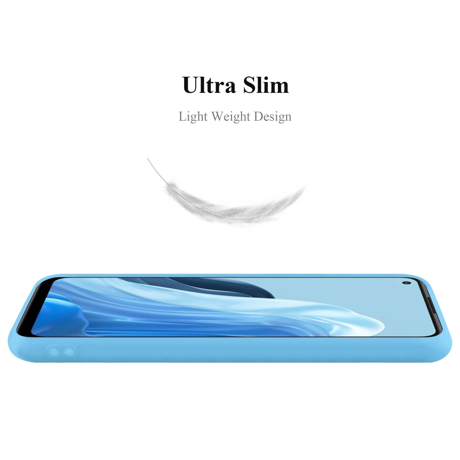 Cadorabo Hülle für Oppo FIND X5 LITE / Reno7 5G Schutzhülle in Blau Handyhülle TPU Silikon Etui Case Cover