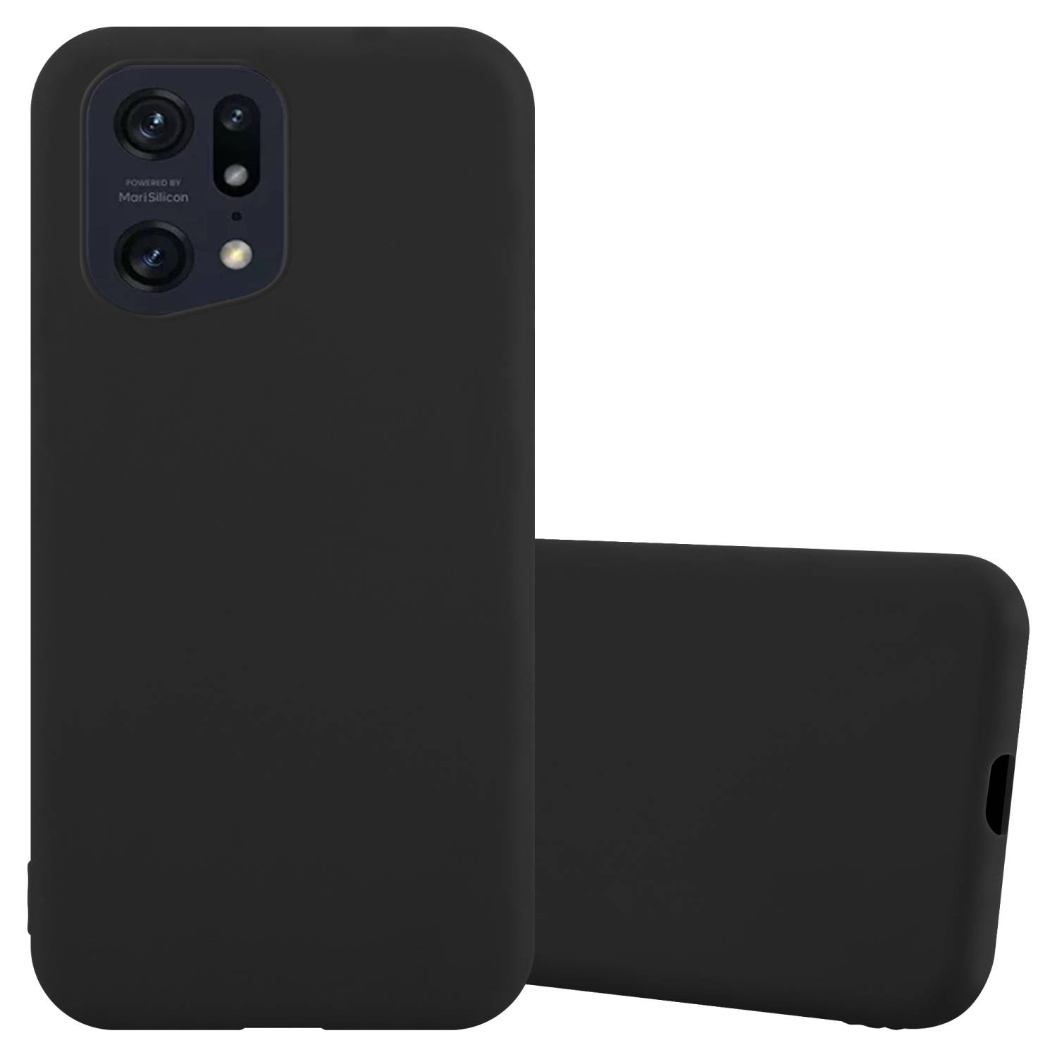 Cadorabo Hülle für Oppo FIND X5 PRO Schutzhülle in Schwarz Handyhülle TPU Silikon Etui Case Cover