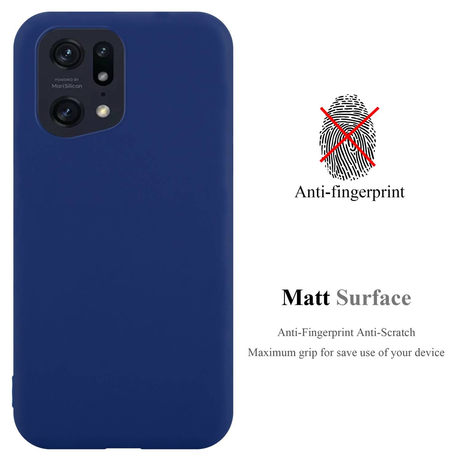 Cadorabo Hülle für Oppo FIND X5 PRO Schutzhülle in Blau Handyhülle TPU Silikon Etui Case Cover