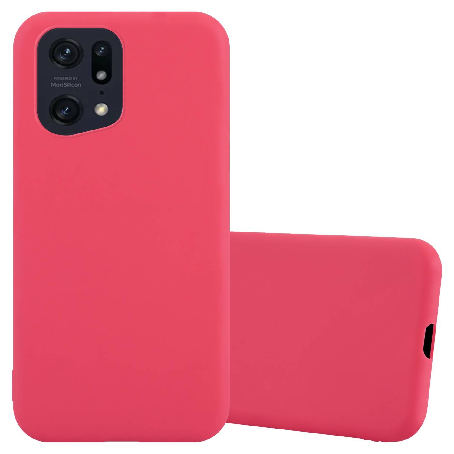 Cadorabo Hülle für Oppo FIND X5 PRO Schutzhülle in Rot Handyhülle TPU Silikon Etui Case Cover