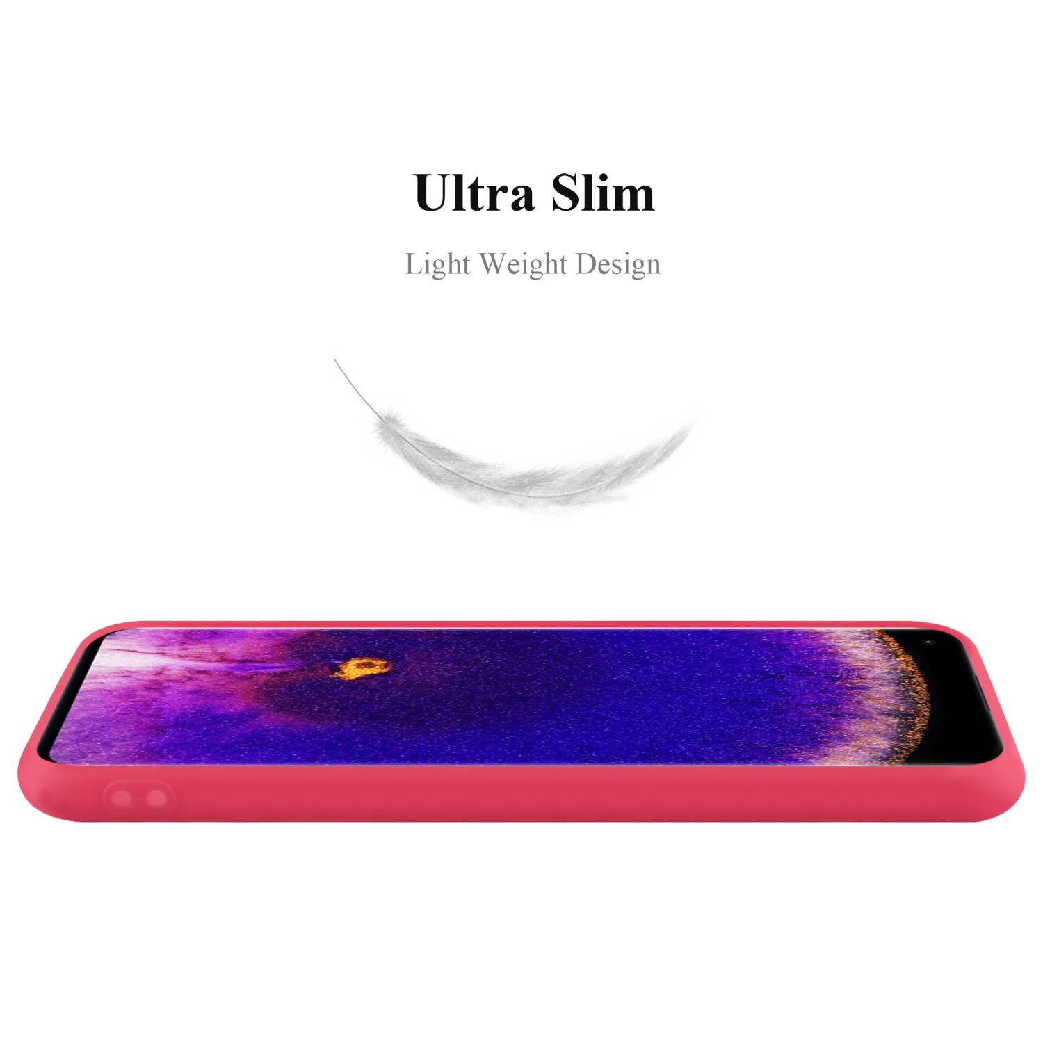 Cadorabo Hülle für Oppo FIND X5 PRO Schutzhülle in Rot Handyhülle TPU Silikon Etui Case Cover