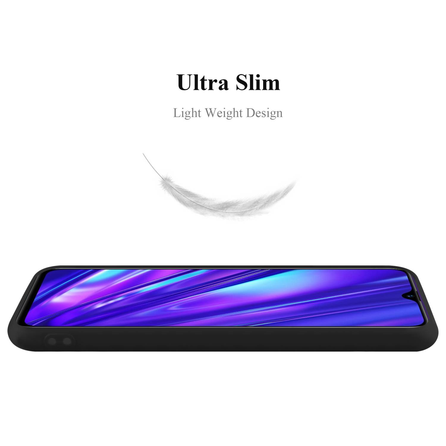Cadorabo Hülle für Realme 5 / 5i / 6i / C3 Schutzhülle in Schwarz Handyhülle TPU Silikon Etui Case Cover
