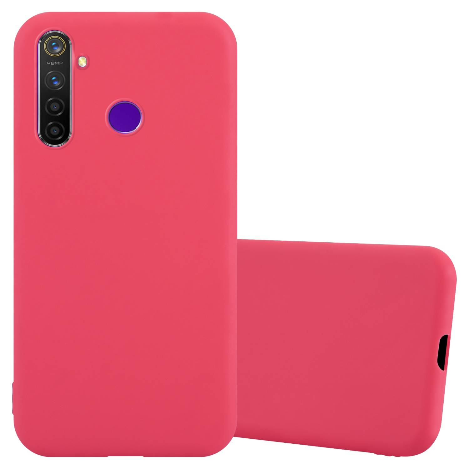 Cadorabo Hülle für Realme 5 / 5i / 6i / C3 Schutzhülle in Rot Handyhülle TPU Silikon Etui Case Cover