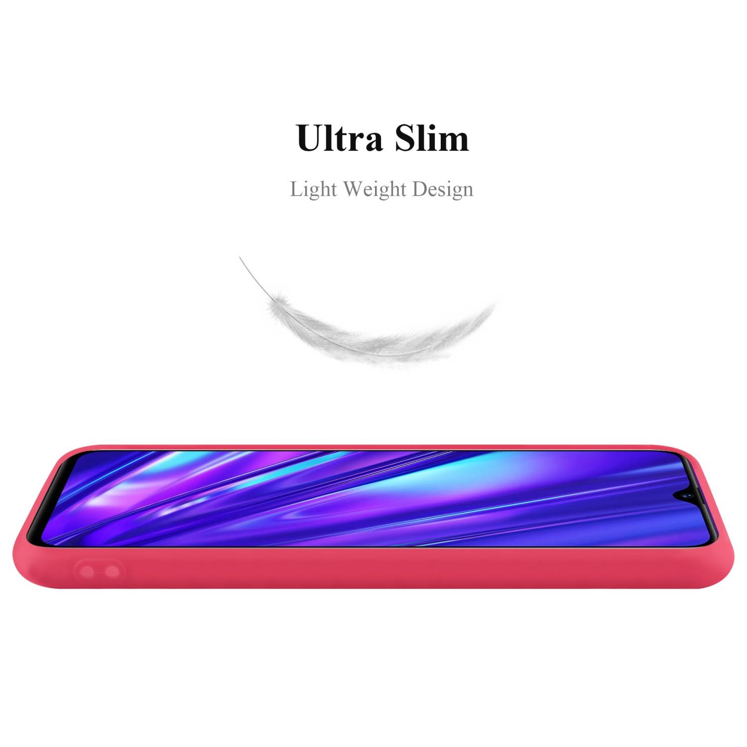 Cadorabo Hülle für Realme 5 / 5i / 6i / C3 Schutzhülle in Rot Handyhülle TPU Silikon Etui Case Cover