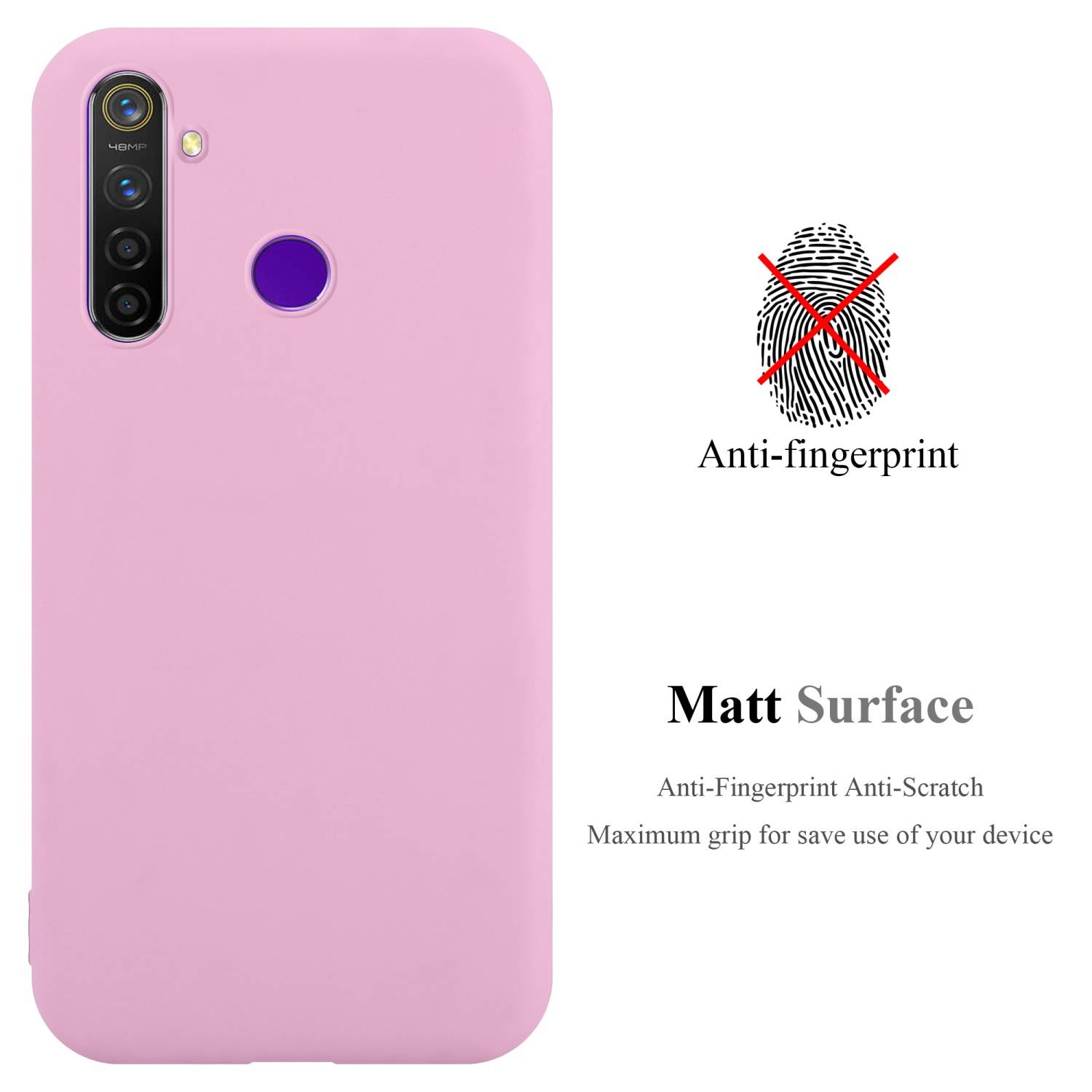 Cadorabo Hülle für Realme 5 / 5i / 6i / C3 Schutzhülle in Rosa Handyhülle TPU Silikon Etui Case Cover