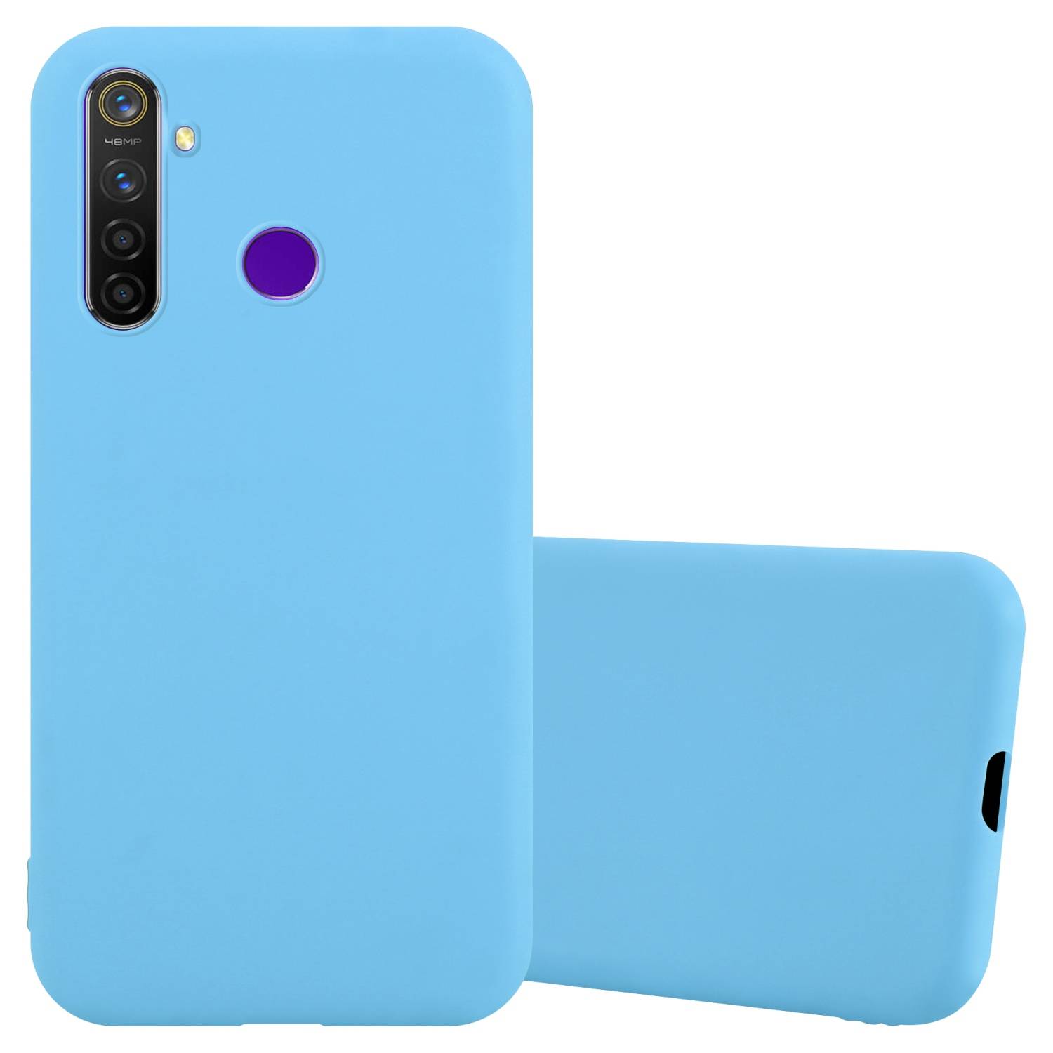 Cadorabo Hülle für Realme 5 / 5i / 6i / C3 Schutzhülle in Blau Handyhülle TPU Silikon Etui Case Cover