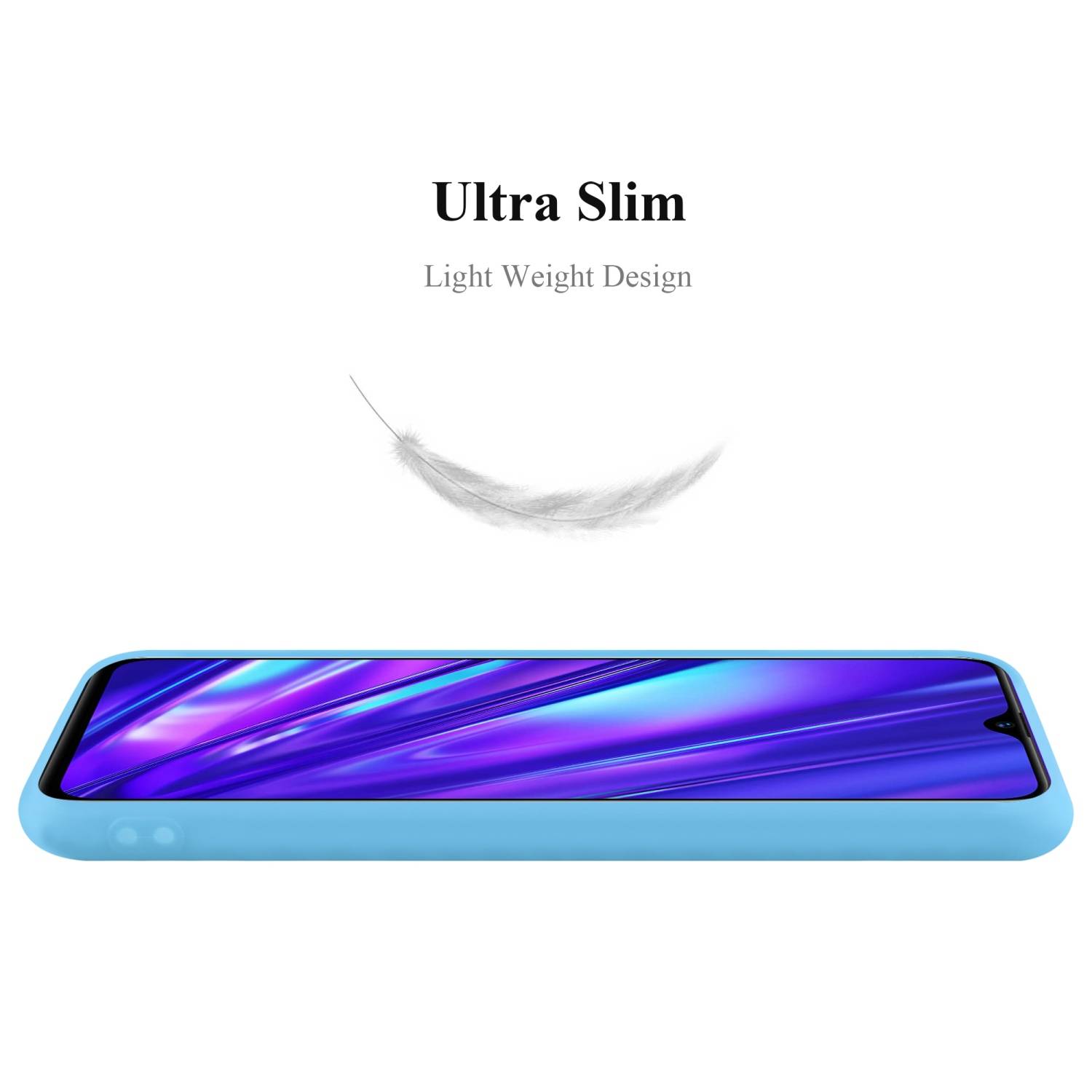 Cadorabo Hülle für Realme 5 / 5i / 6i / C3 Schutzhülle in Blau Handyhülle TPU Silikon Etui Case Cover