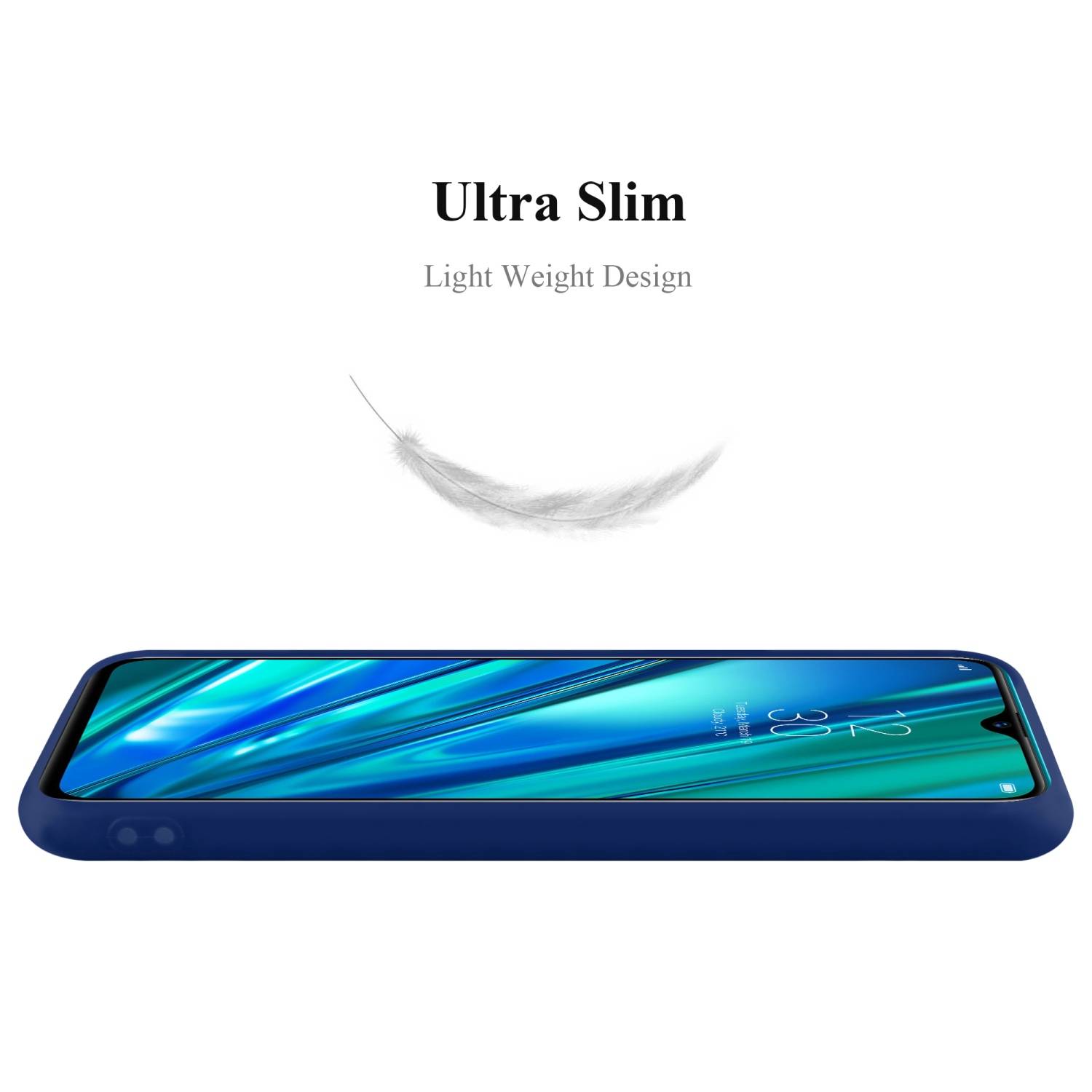 Cadorabo Hülle für Realme 5 PRO / Realme Q Schutzhülle in Blau Handyhülle TPU Silikon Etui Case Cover