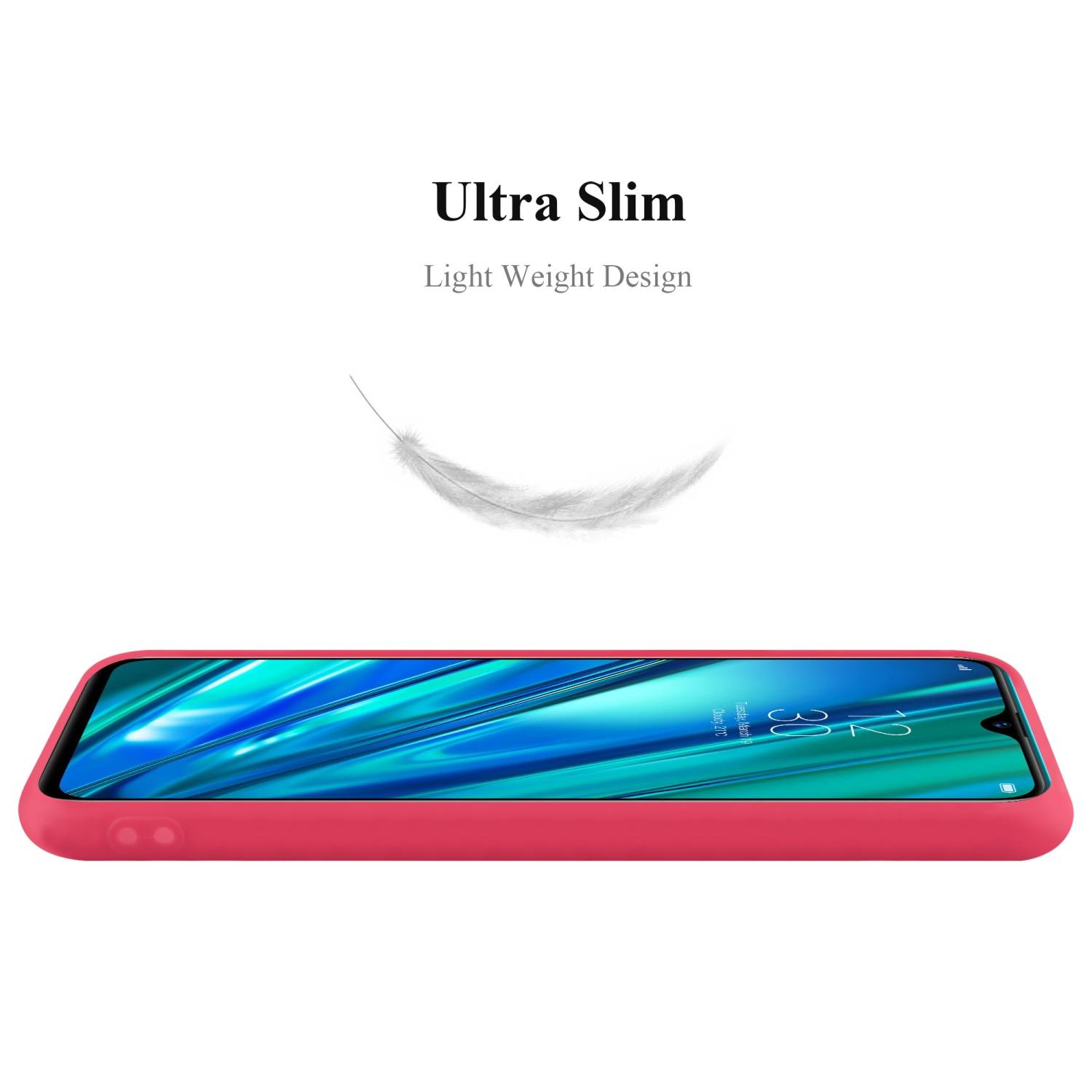 Cadorabo Hülle für Realme 5 PRO / Realme Q Schutzhülle in Rot Handyhülle TPU Silikon Etui Case Cover