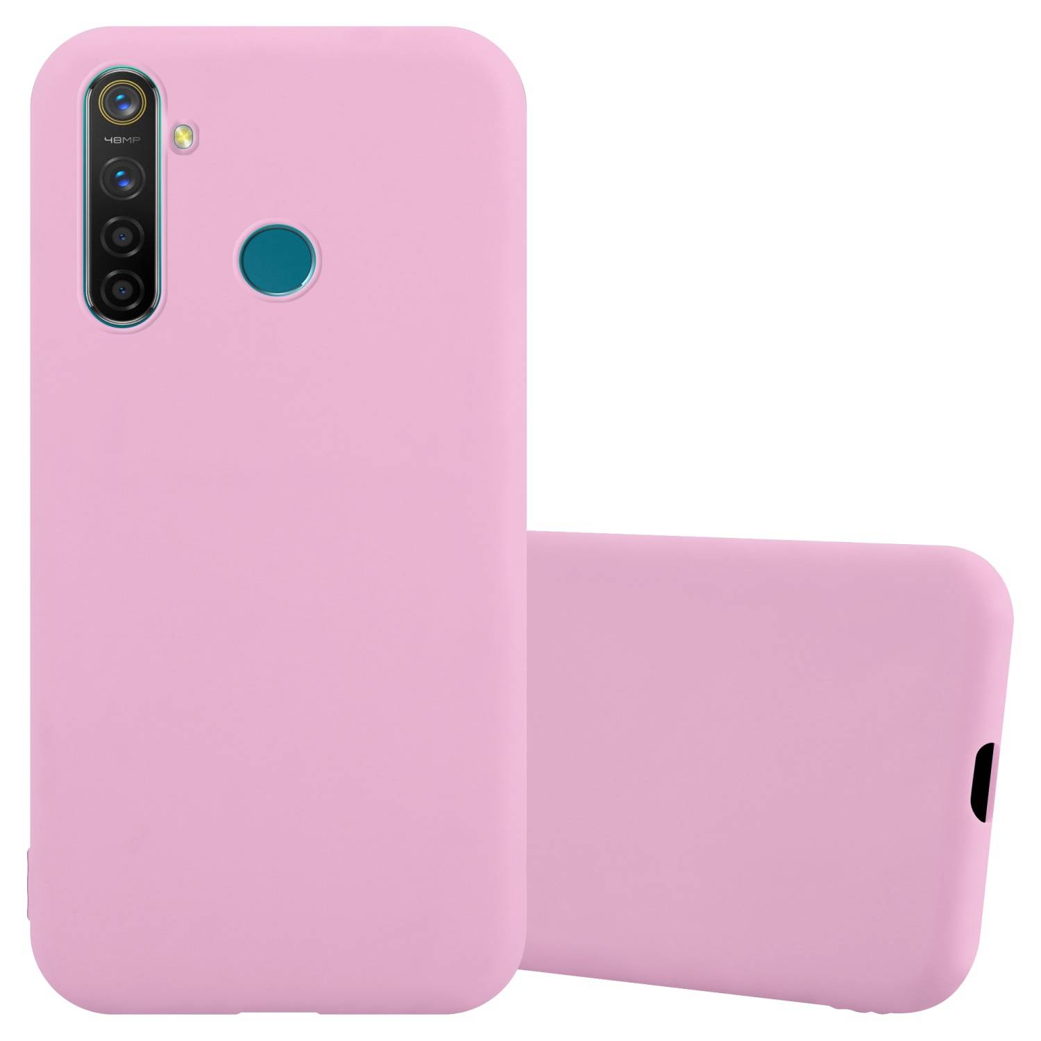 Cadorabo Hülle für Realme 5 PRO / Realme Q Schutzhülle in Rosa Handyhülle TPU Silikon Etui Case Cover