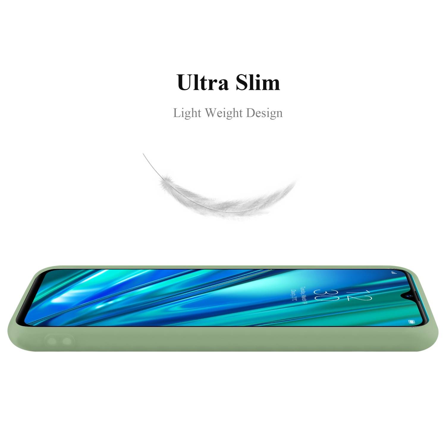Cadorabo Hülle für Realme 5 PRO / Realme Q Schutzhülle in Grün Handyhülle TPU Silikon Etui Case Cover