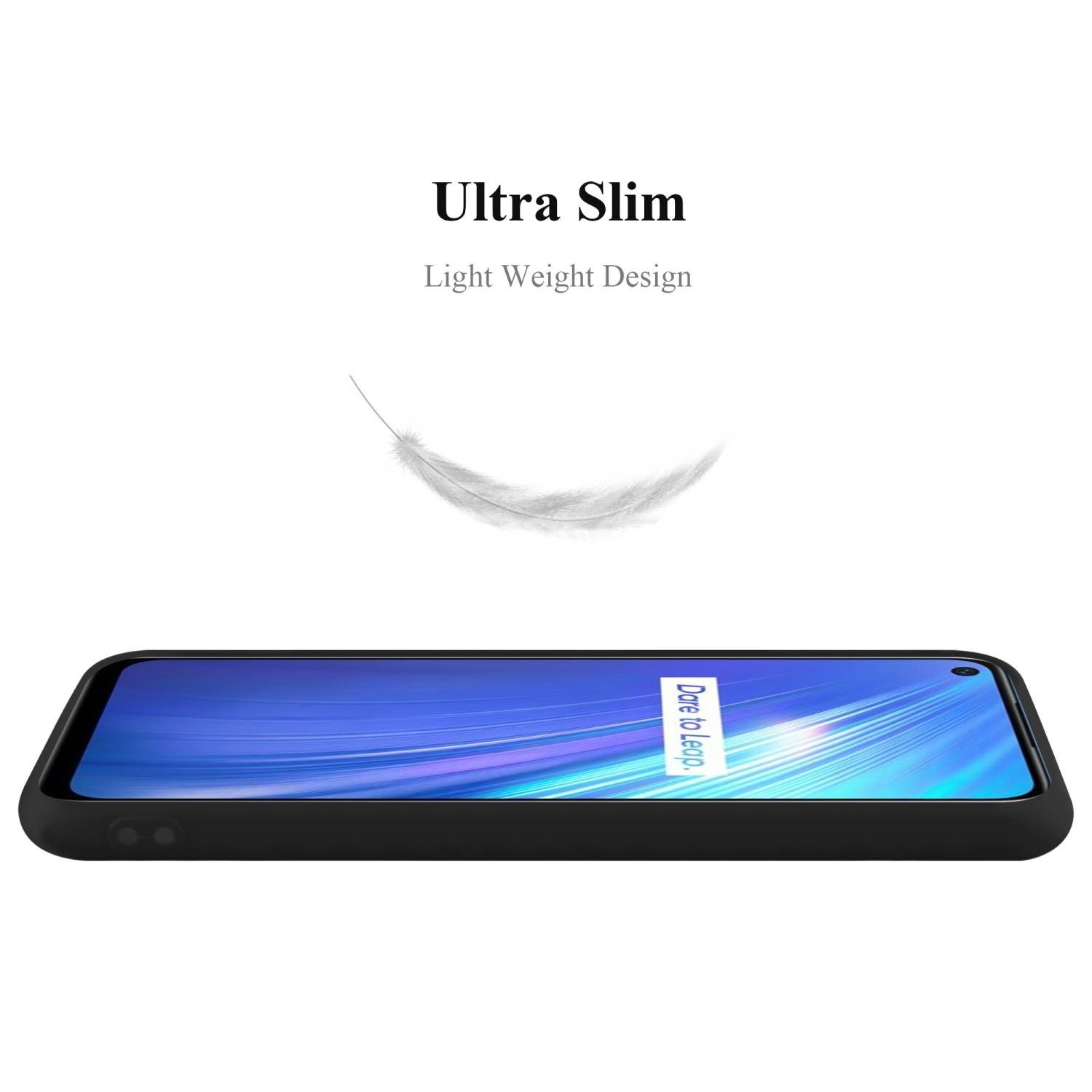 Cadorabo Hülle für Realme 6 4G / 6s Schutzhülle in Schwarz Handyhülle TPU Silikon Etui Case Cover