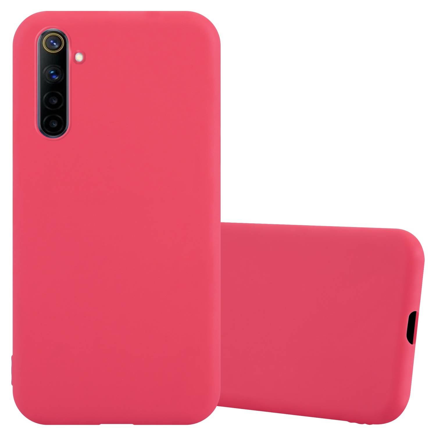 Cadorabo Hülle für Realme 6 4G / 6s Schutzhülle in Rot Handyhülle TPU Silikon Etui Case Cover