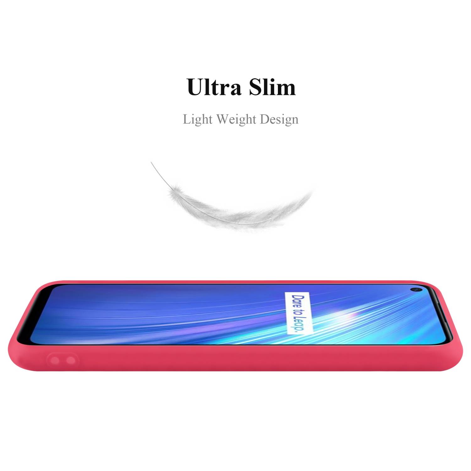 Cadorabo Hülle für Realme 6 4G / 6s Schutzhülle in Rot Handyhülle TPU Silikon Etui Case Cover