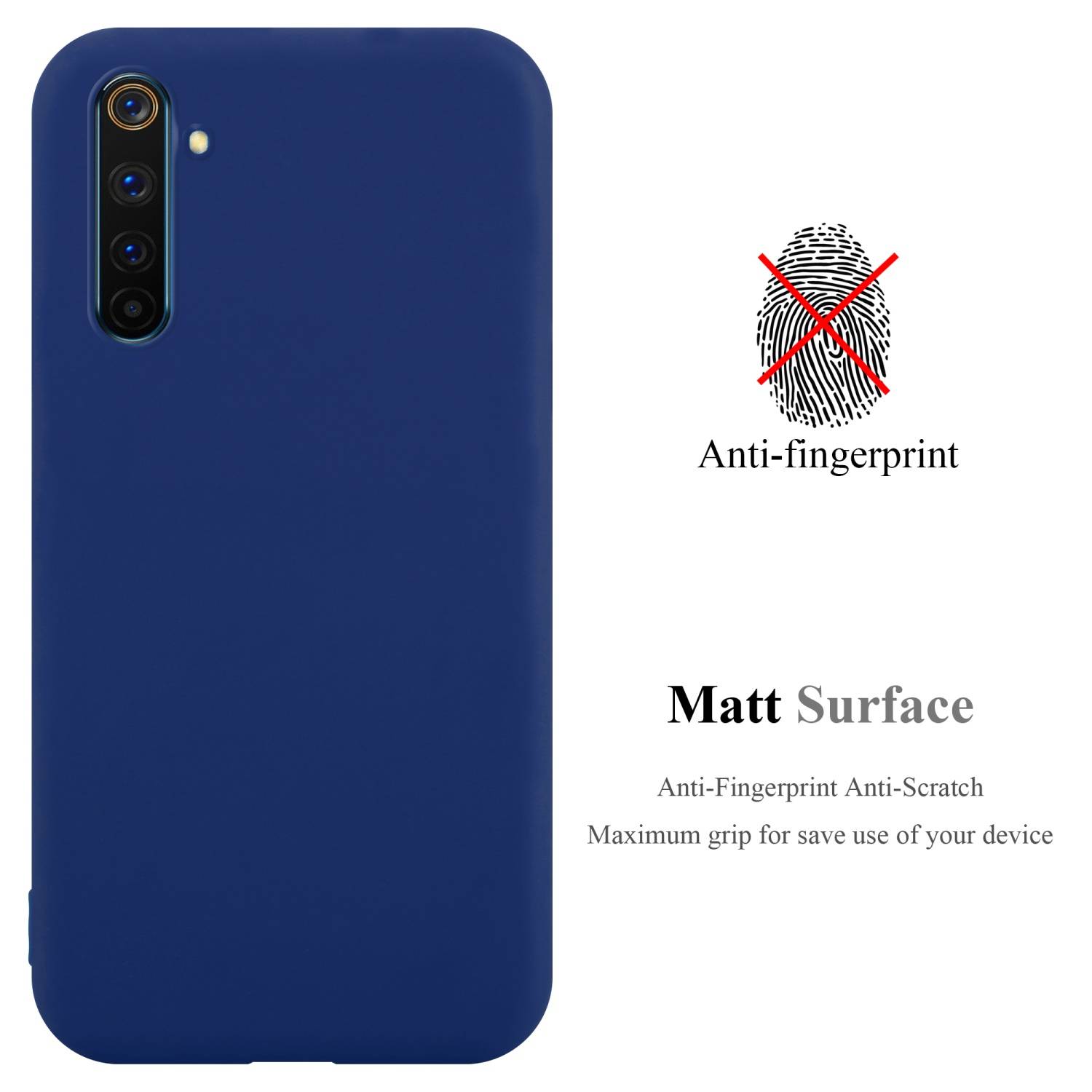 Cadorabo Hülle für Realme 6 PRO Schutzhülle in Blau Handyhülle TPU Silikon Etui Case Cover