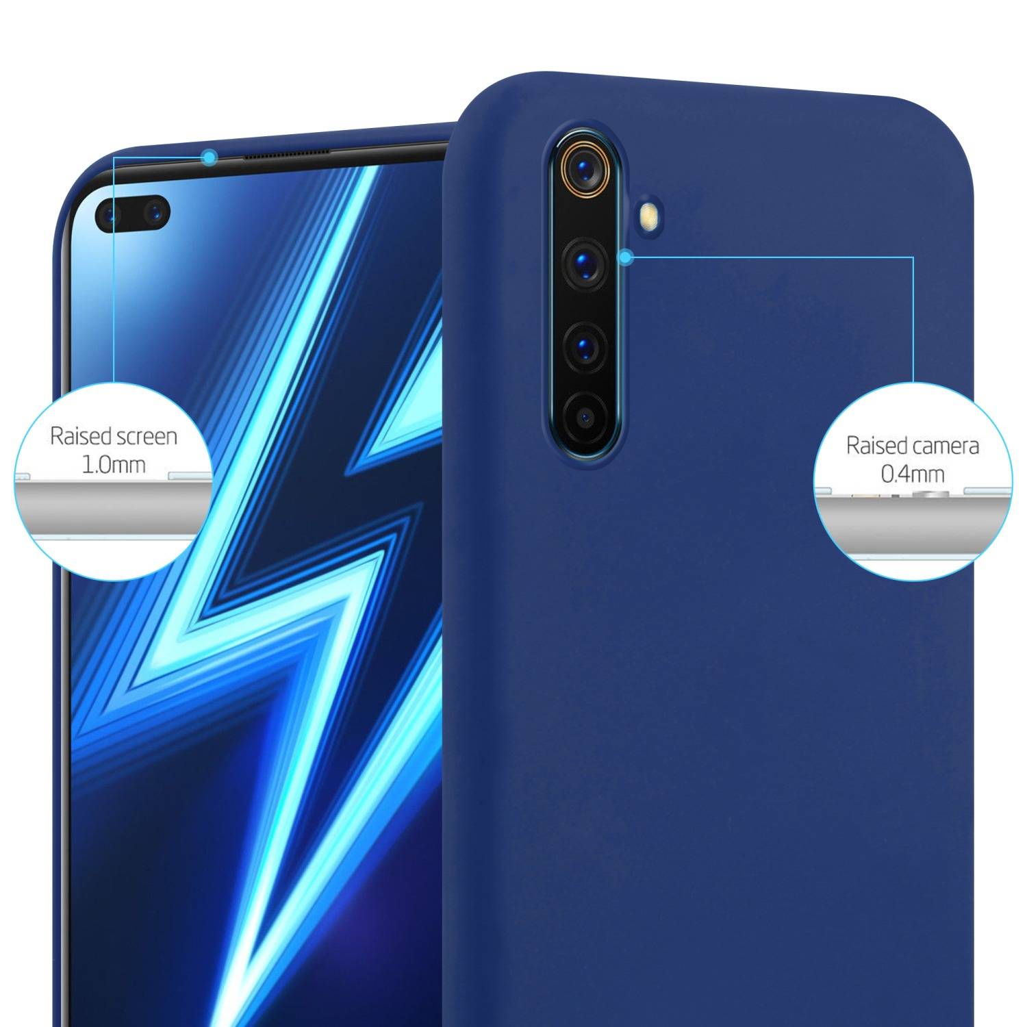 Cadorabo Hülle für Realme 6 PRO Schutzhülle in Blau Handyhülle TPU Silikon Etui Case Cover