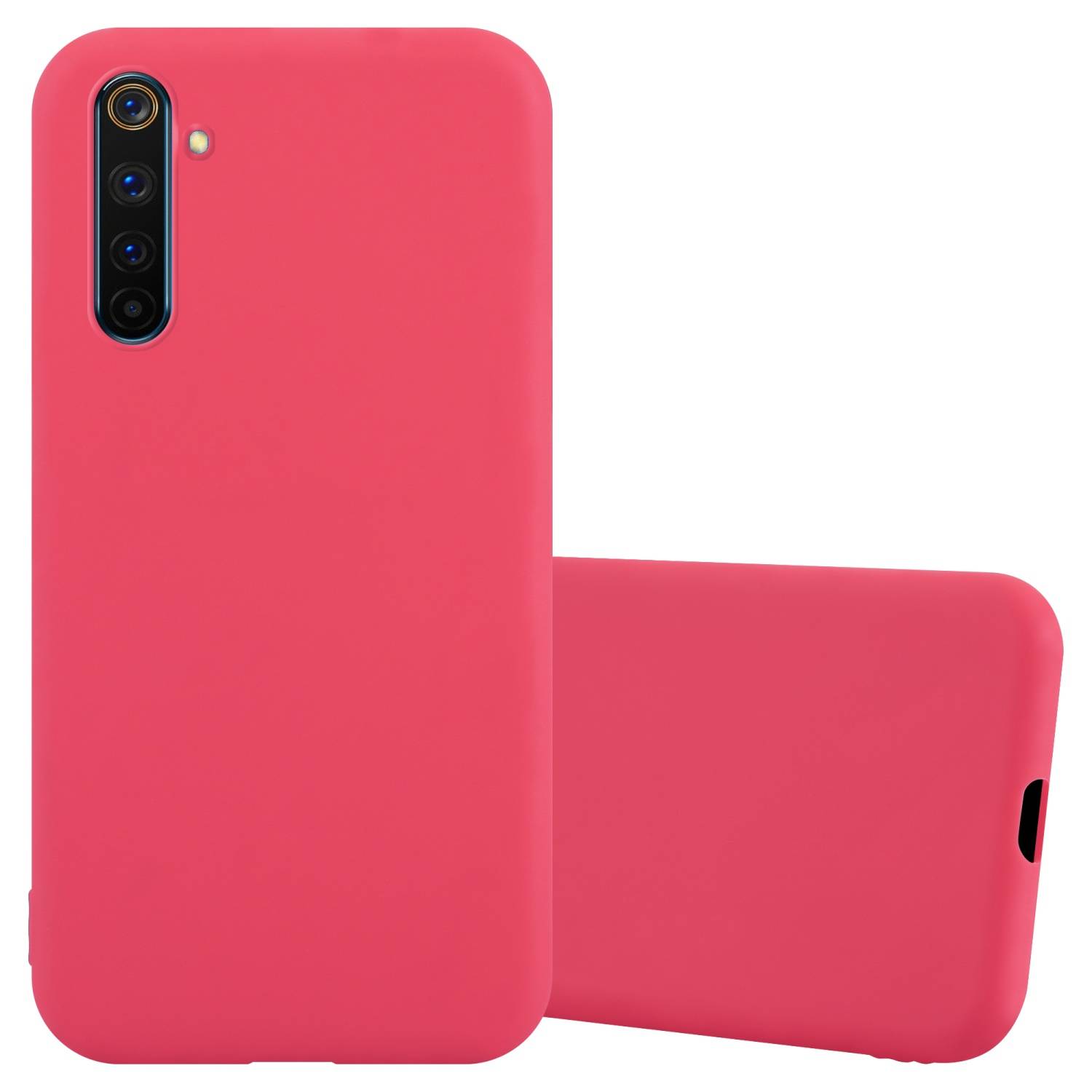 Cadorabo Hülle für Realme 6 PRO Schutzhülle in Rot Handyhülle TPU Silikon Etui Case Cover