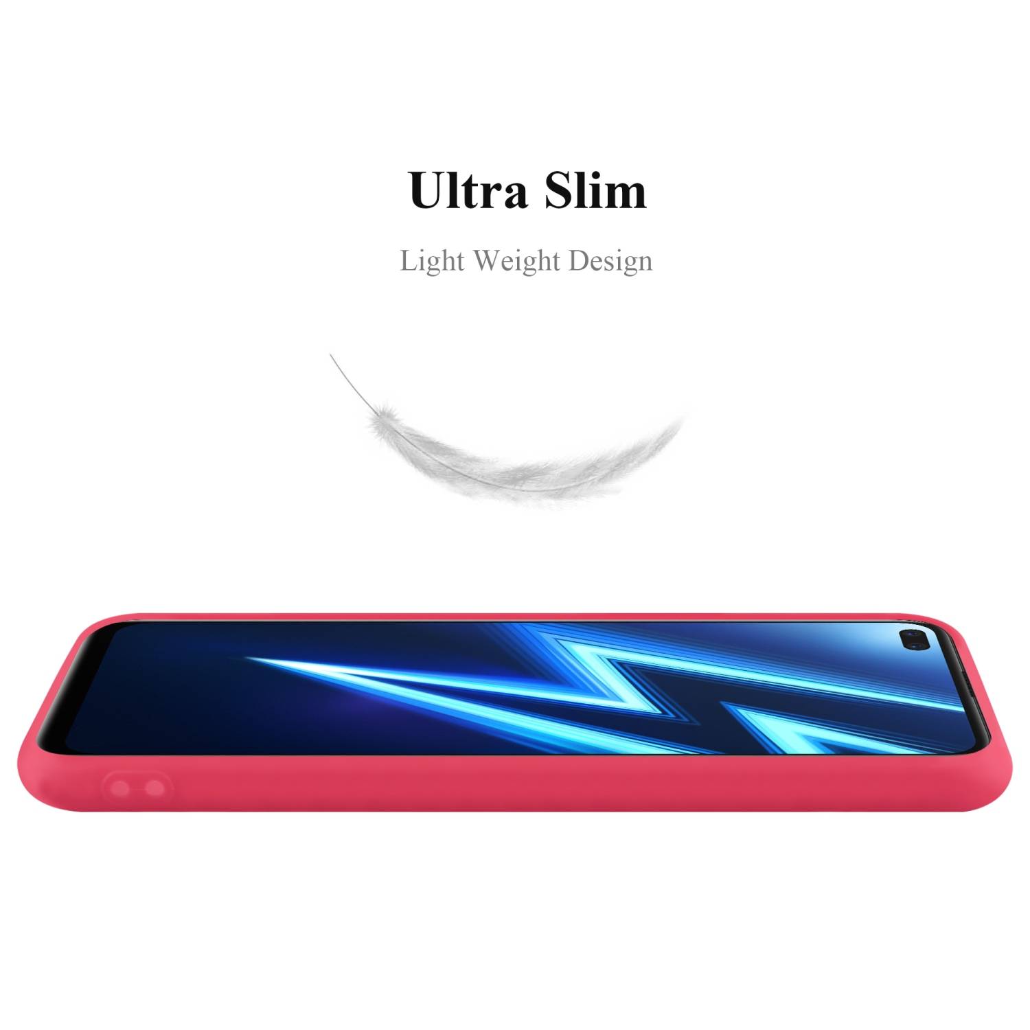 Cadorabo Hülle für Realme 6 PRO Schutzhülle in Rot Handyhülle TPU Silikon Etui Case Cover