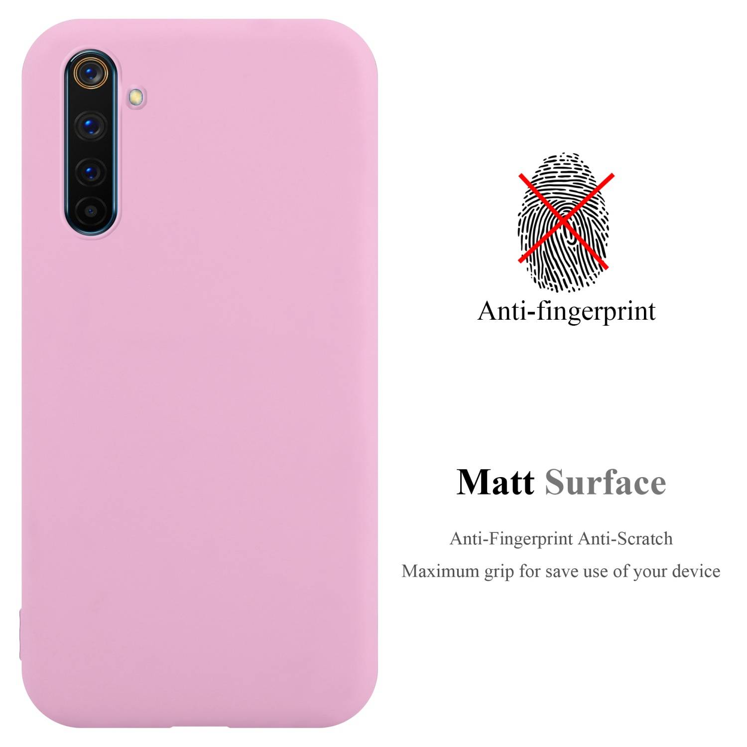 Cadorabo Hülle für Realme 6 PRO Schutzhülle in Rosa Handyhülle TPU Silikon Etui Case Cover