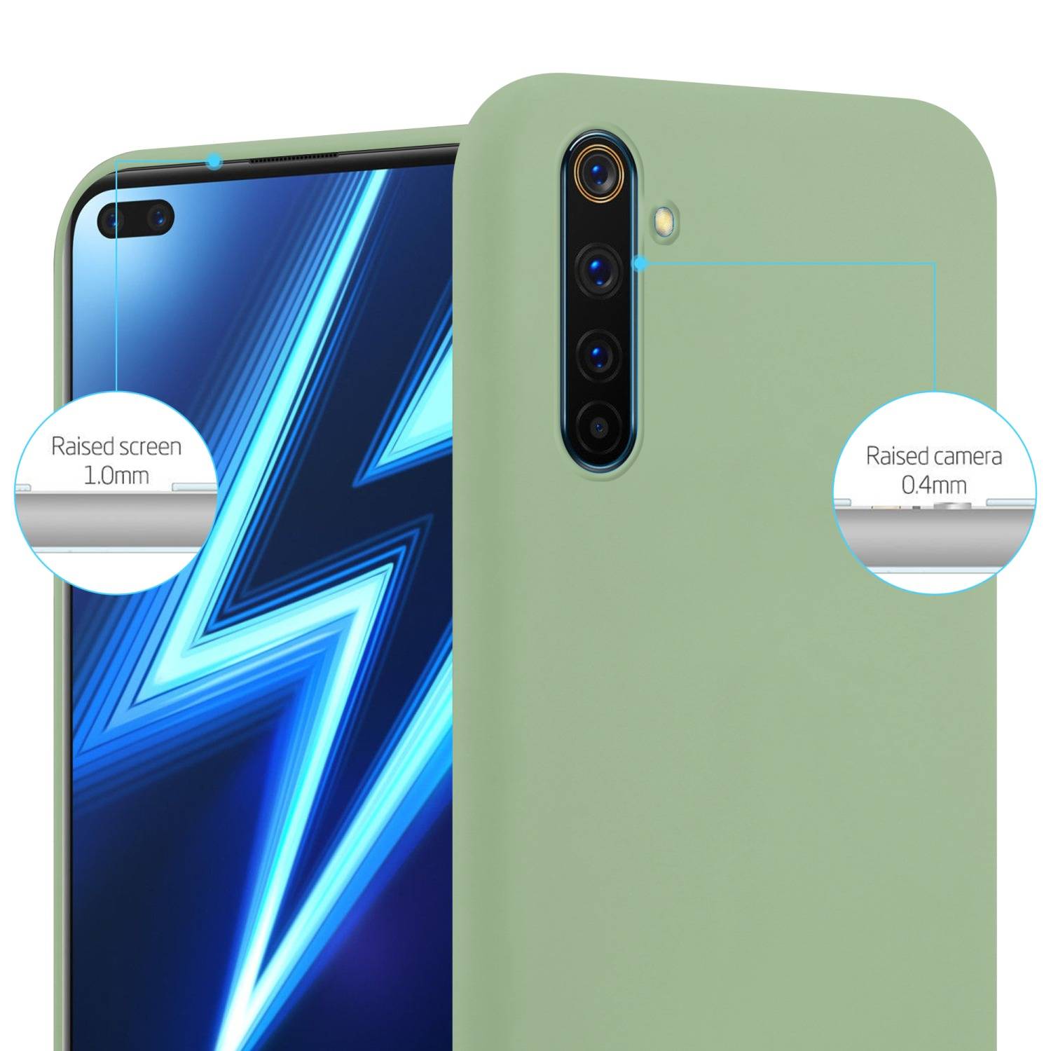 Cadorabo Hülle für Realme 6 PRO Schutzhülle in Grün Handyhülle TPU Silikon Etui Case Cover