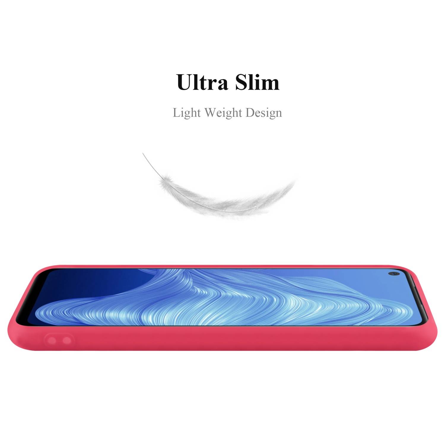 Cadorabo Hülle für Realme 7 5G Schutzhülle in Rot Handyhülle TPU Silikon Etui Case Cover