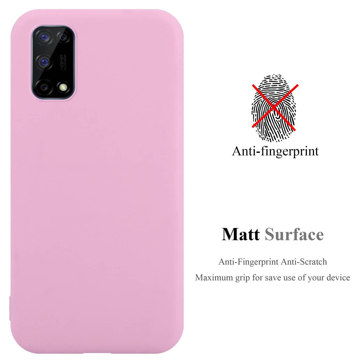 Cadorabo Hülle für Realme 7 5G Schutzhülle in Rosa Handyhülle TPU Silikon Etui Case Cover