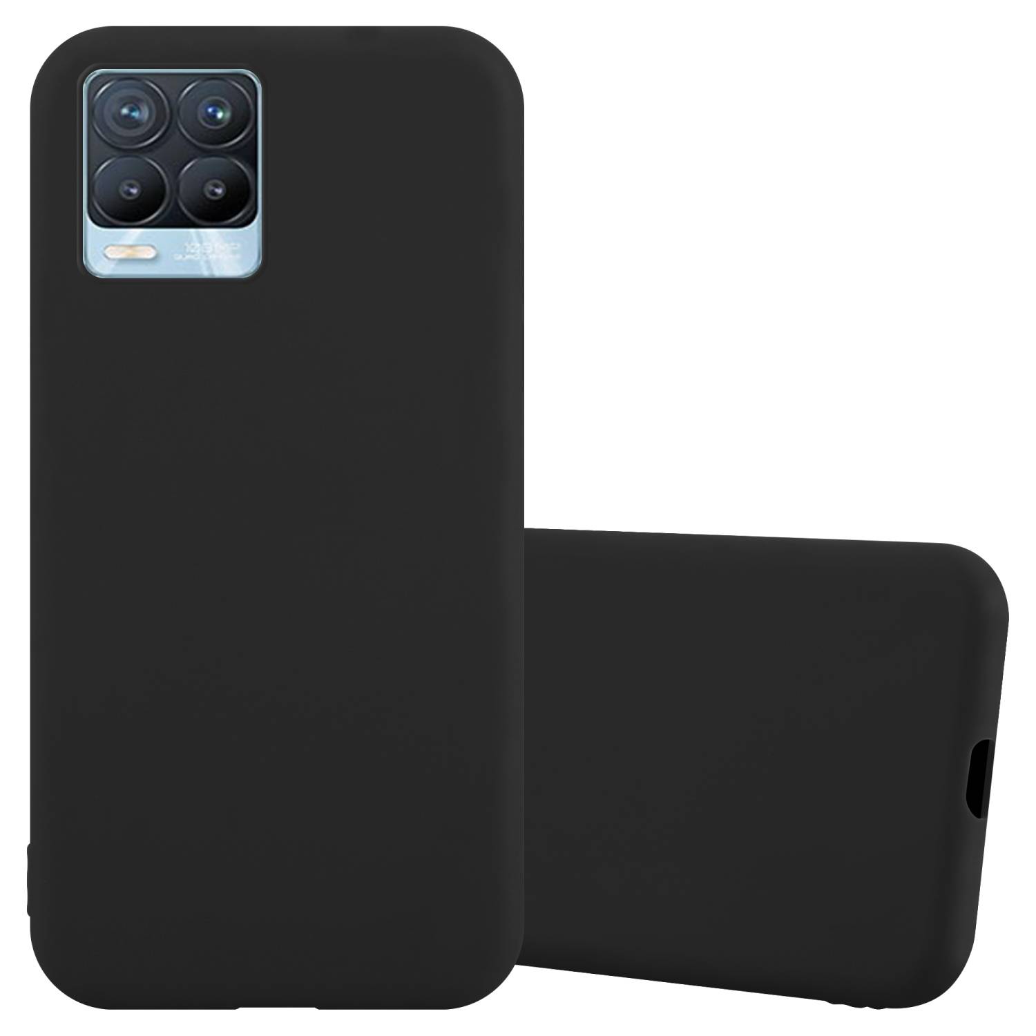 Cadorabo Hülle für Realme 8 4G / 8 PRO Schutzhülle in Schwarz Handyhülle TPU Silikon Etui Case Cover
