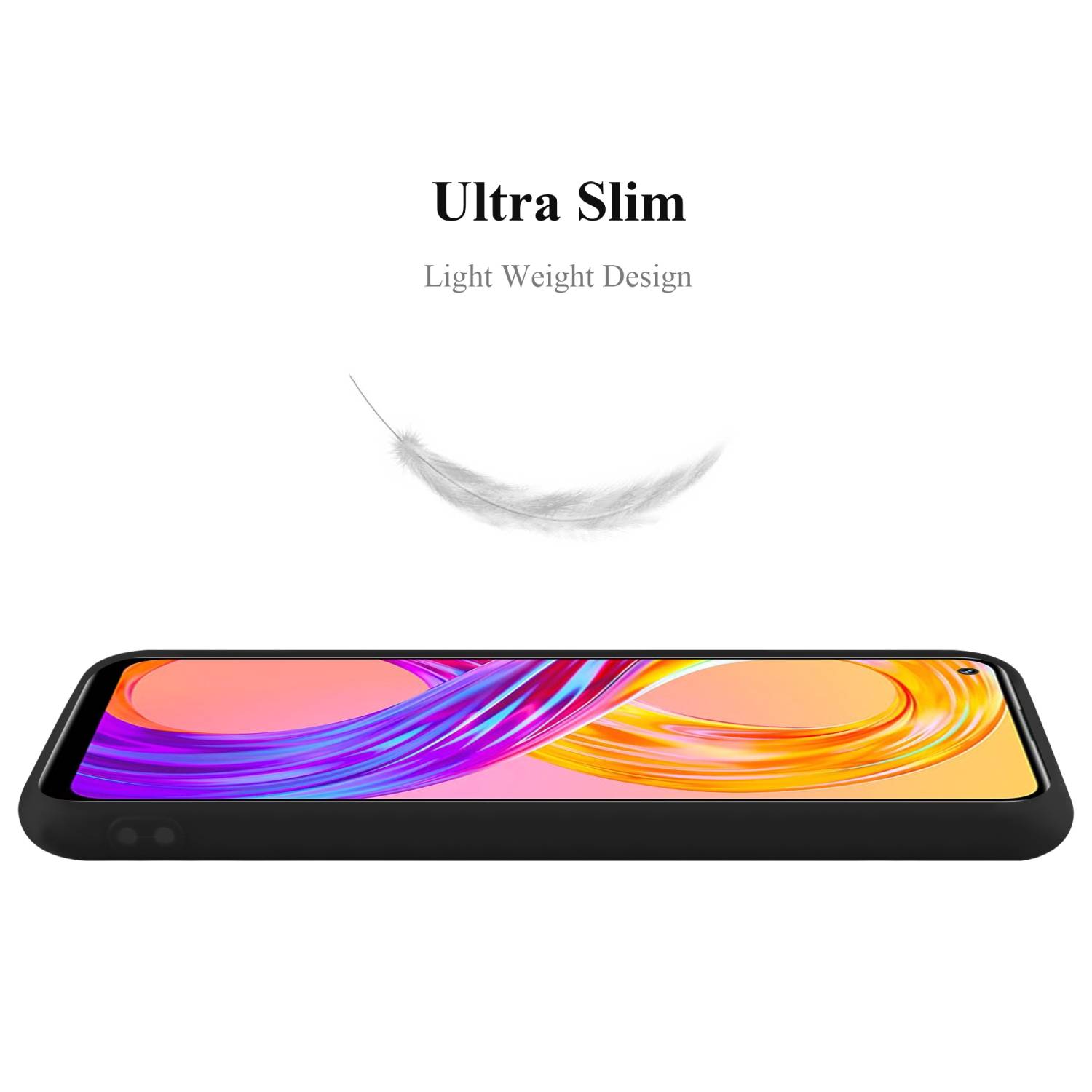 Cadorabo Hülle für Realme 8 4G / 8 PRO Schutzhülle in Schwarz Handyhülle TPU Silikon Etui Case Cover