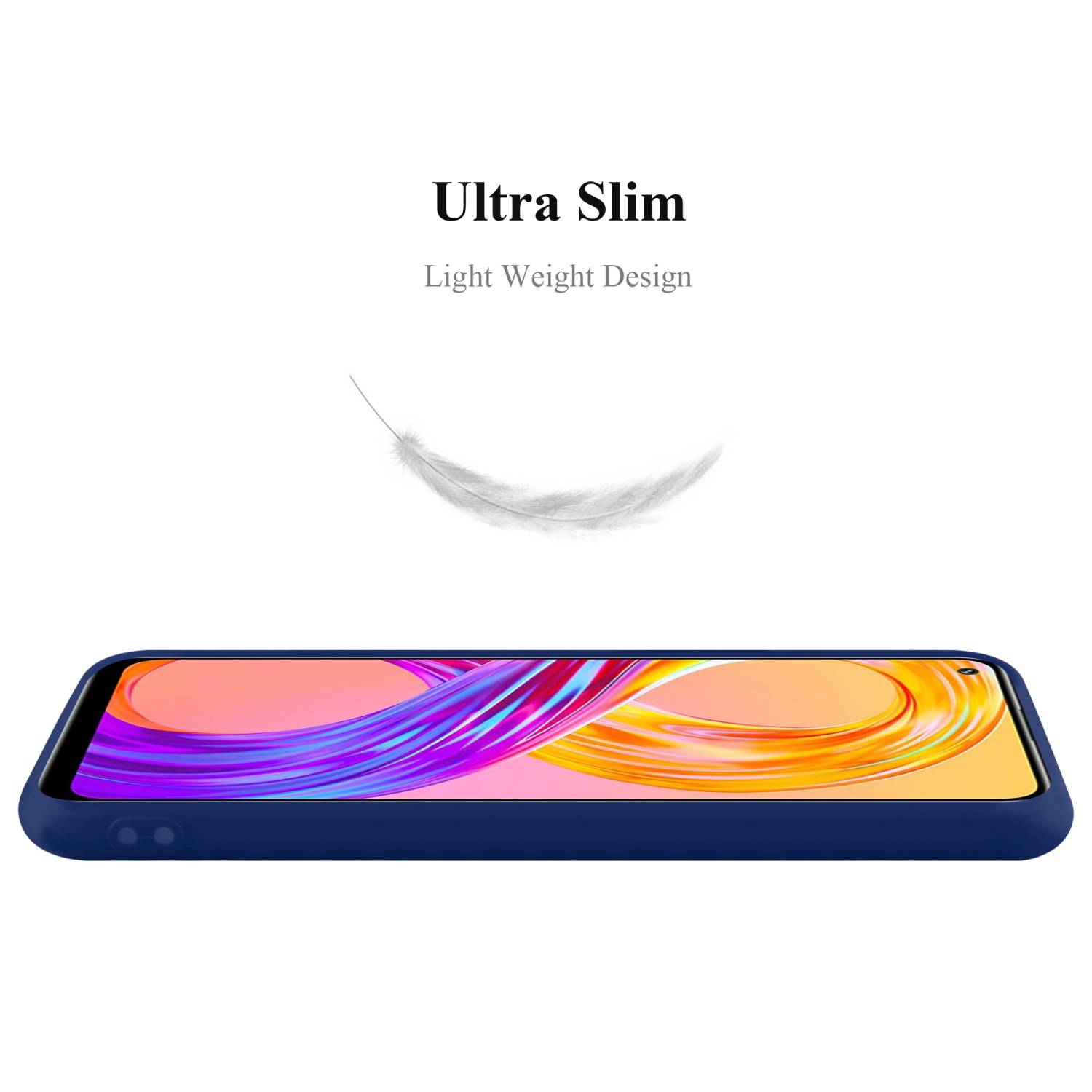 Cadorabo Hülle für Realme 8 4G / 8 PRO Schutzhülle in Blau Handyhülle TPU Silikon Etui Case Cover